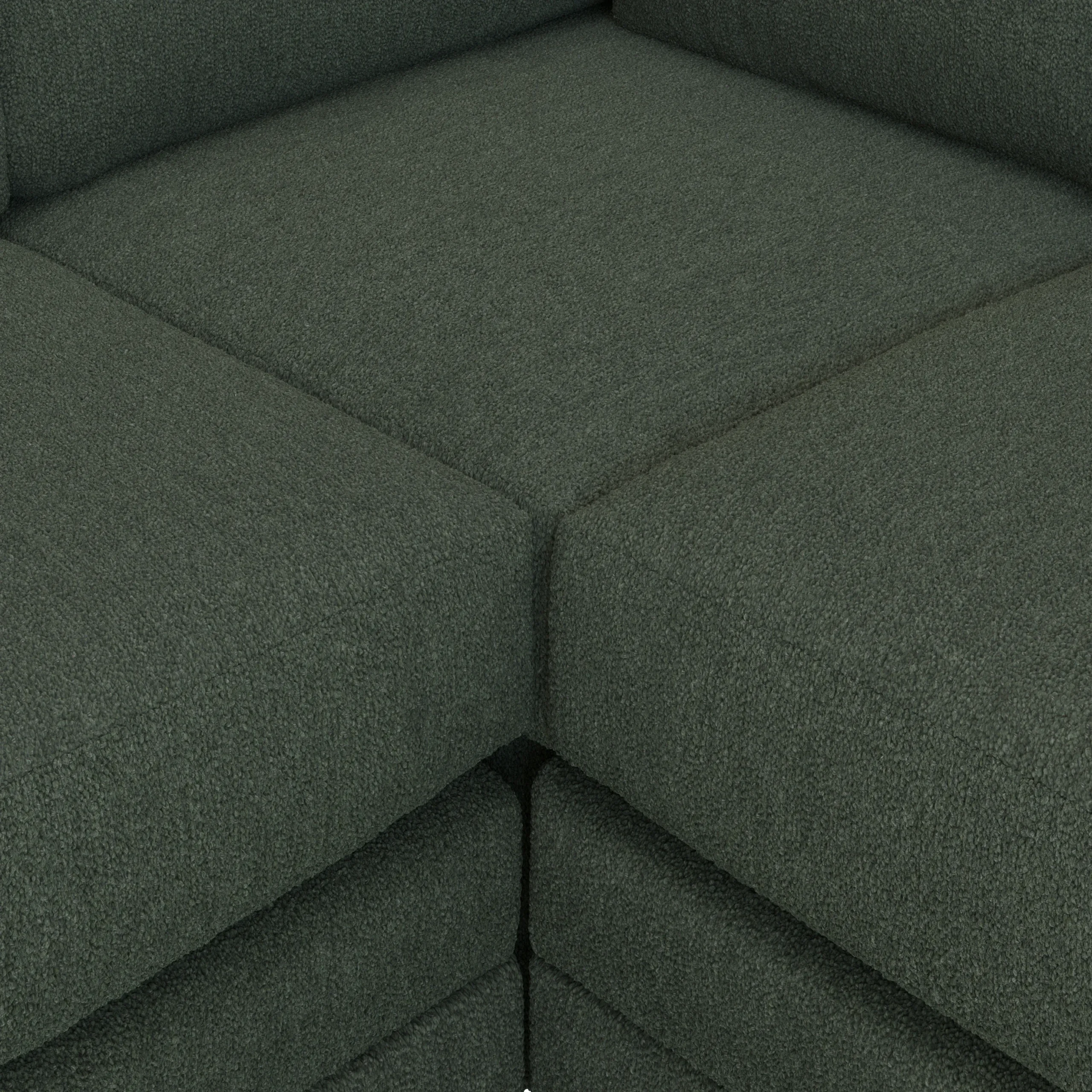 Riley 104_ Corner Sectional - Green Wool Bouclé - Image 7