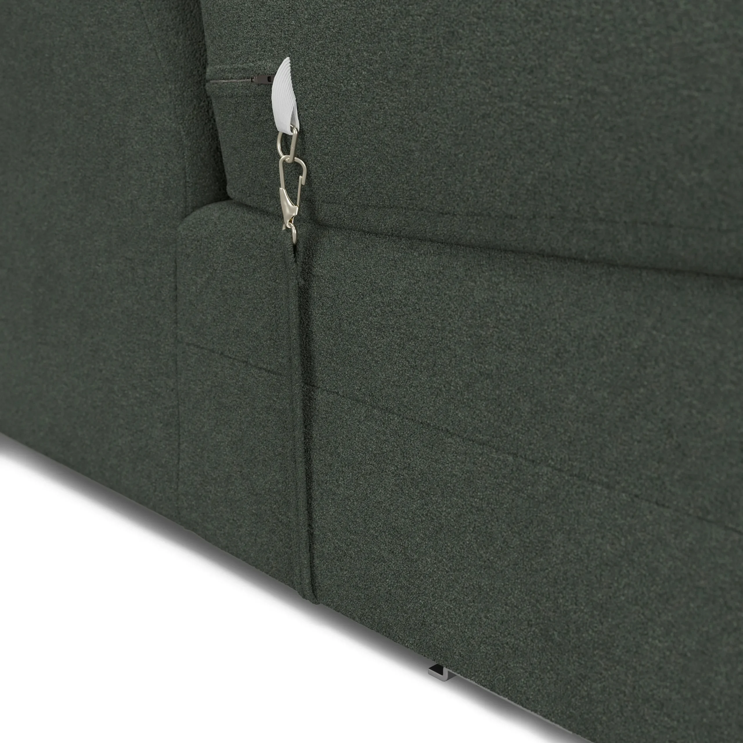 Riley 118.5_ Left Sectional - Green Wool Bouclé - Image 7
