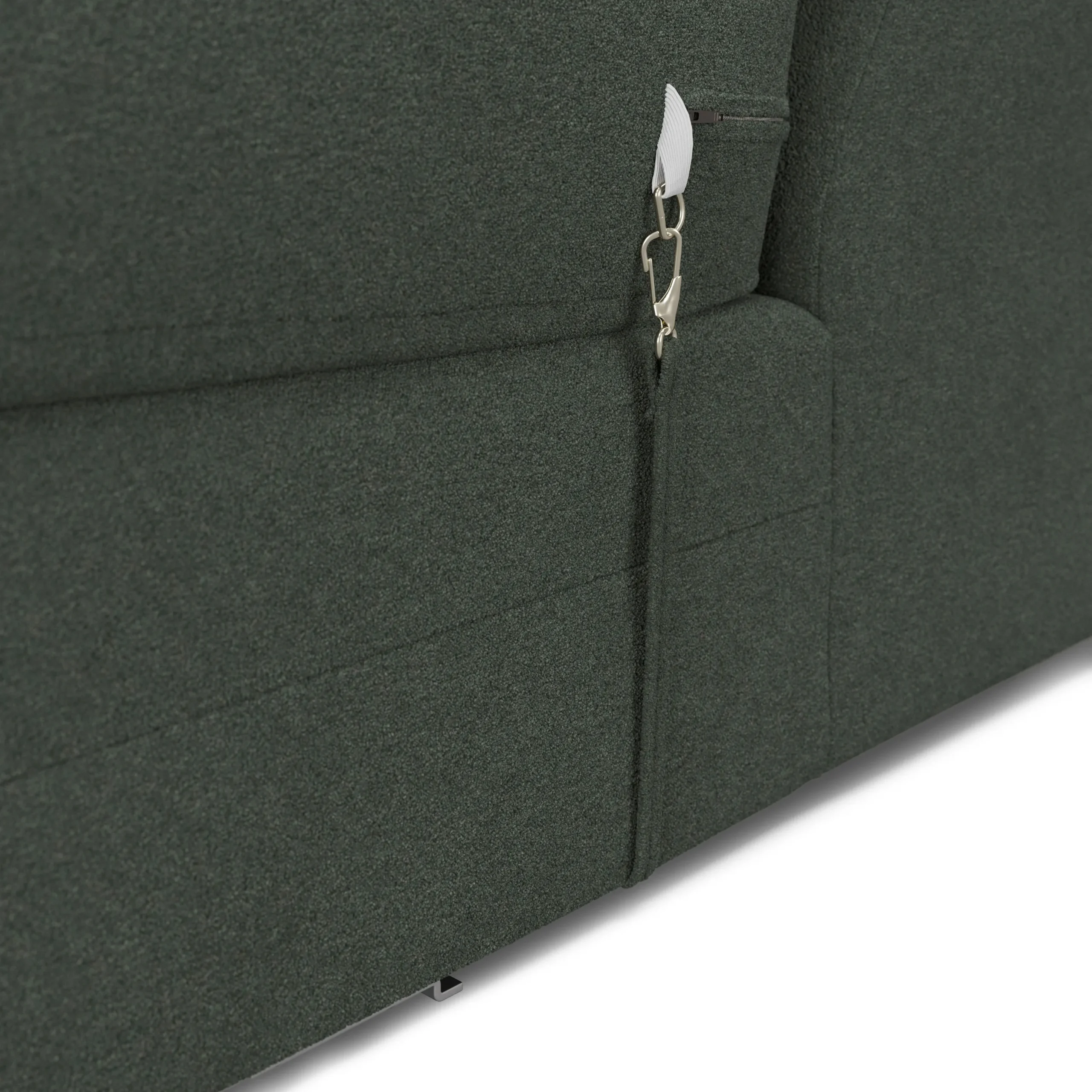Riley 118.5_ Right Sectional - Green Wool Bouclé - Image 7