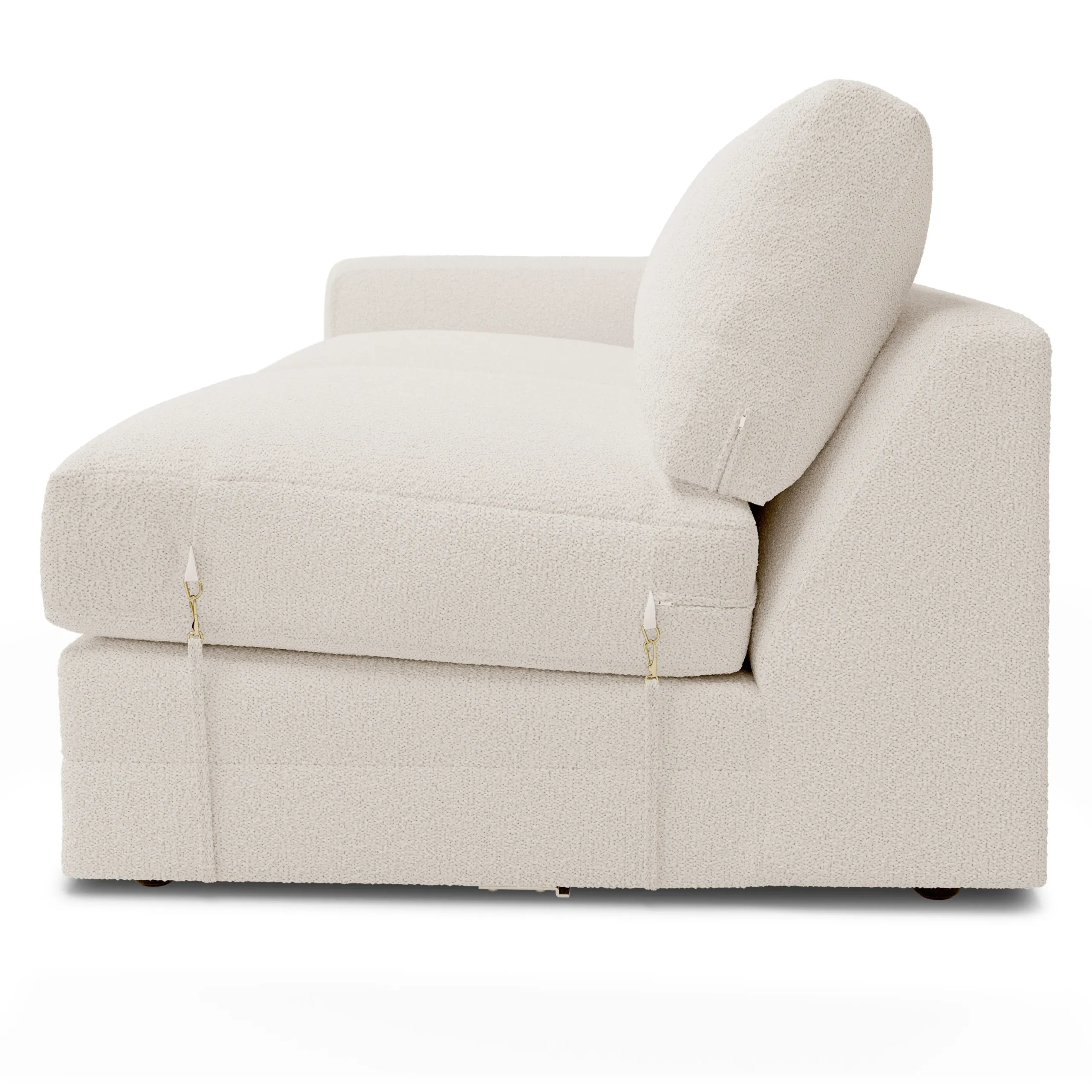 Riley 118.5_ Right Sectional - Ivory Wool Bouclé - Image 7