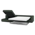 Riley 118_ Left Storage Sleeper Sectional - Green Wool Bouclé
