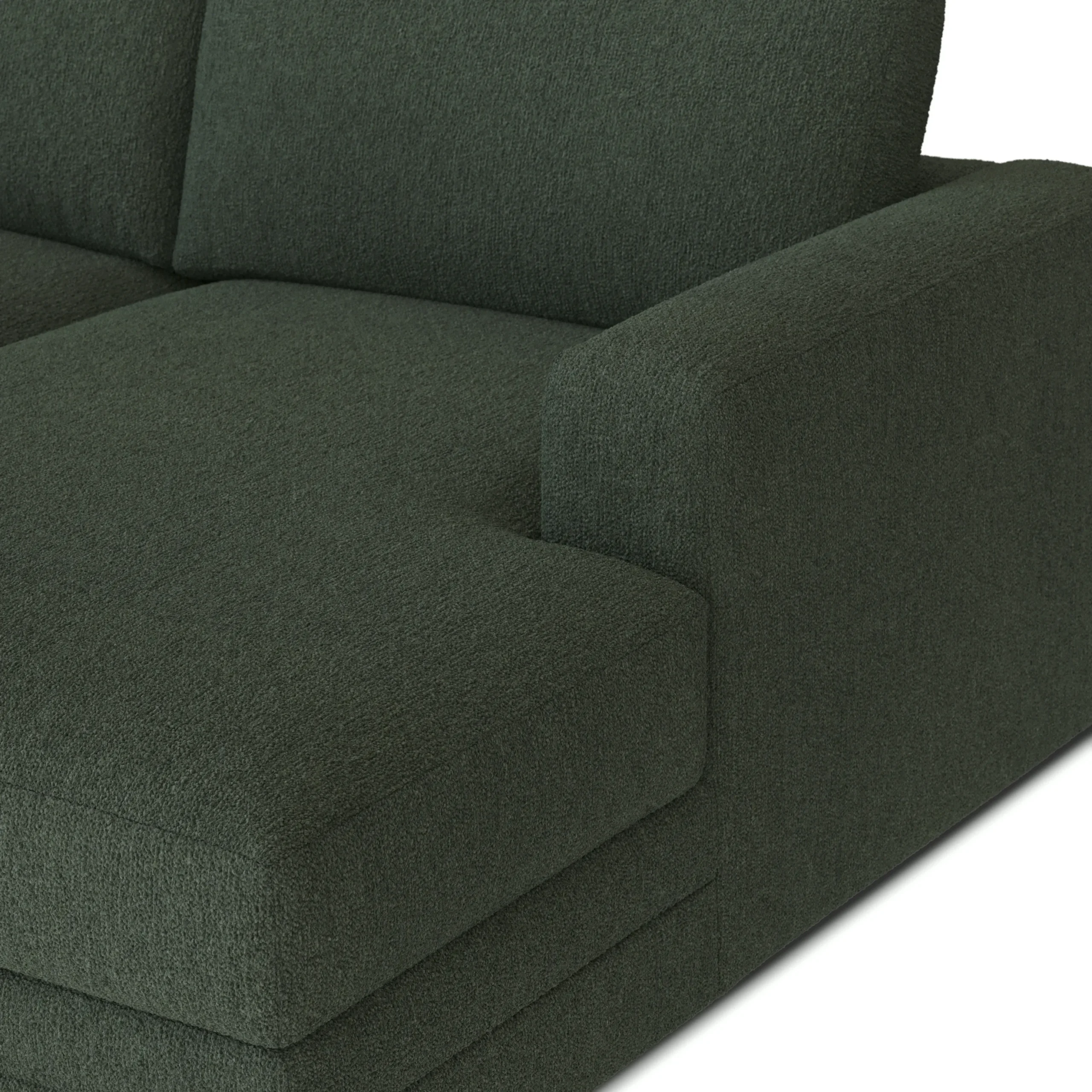 Riley 118_ Right Storage Sleeper Sectional - Green Wool Bouclé - Image 4