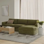 Riley 118_ Right Storage Sleeper Sectional - Napa Moss