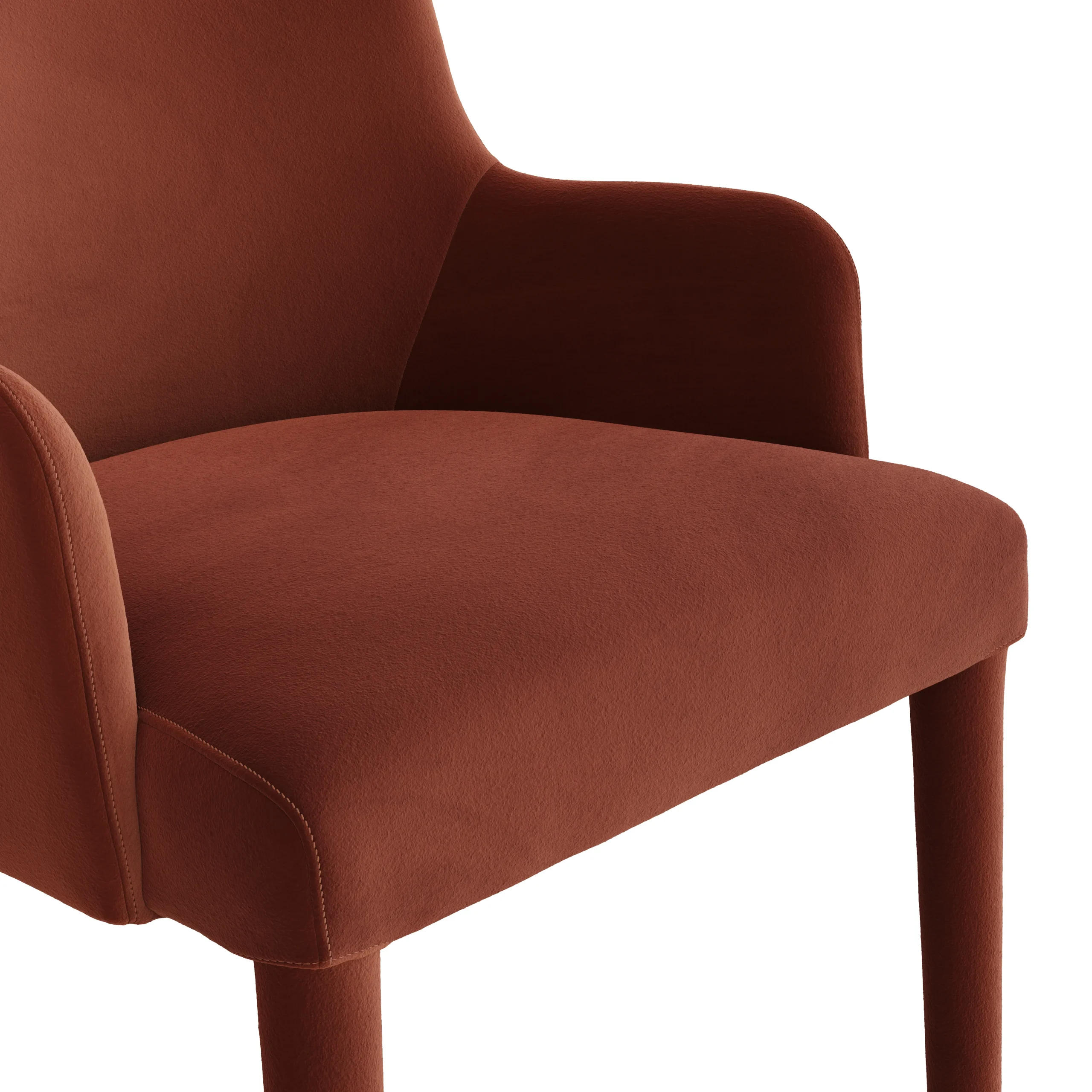 Harris Velvet Dining Armchair - Hale Rust - Image 7