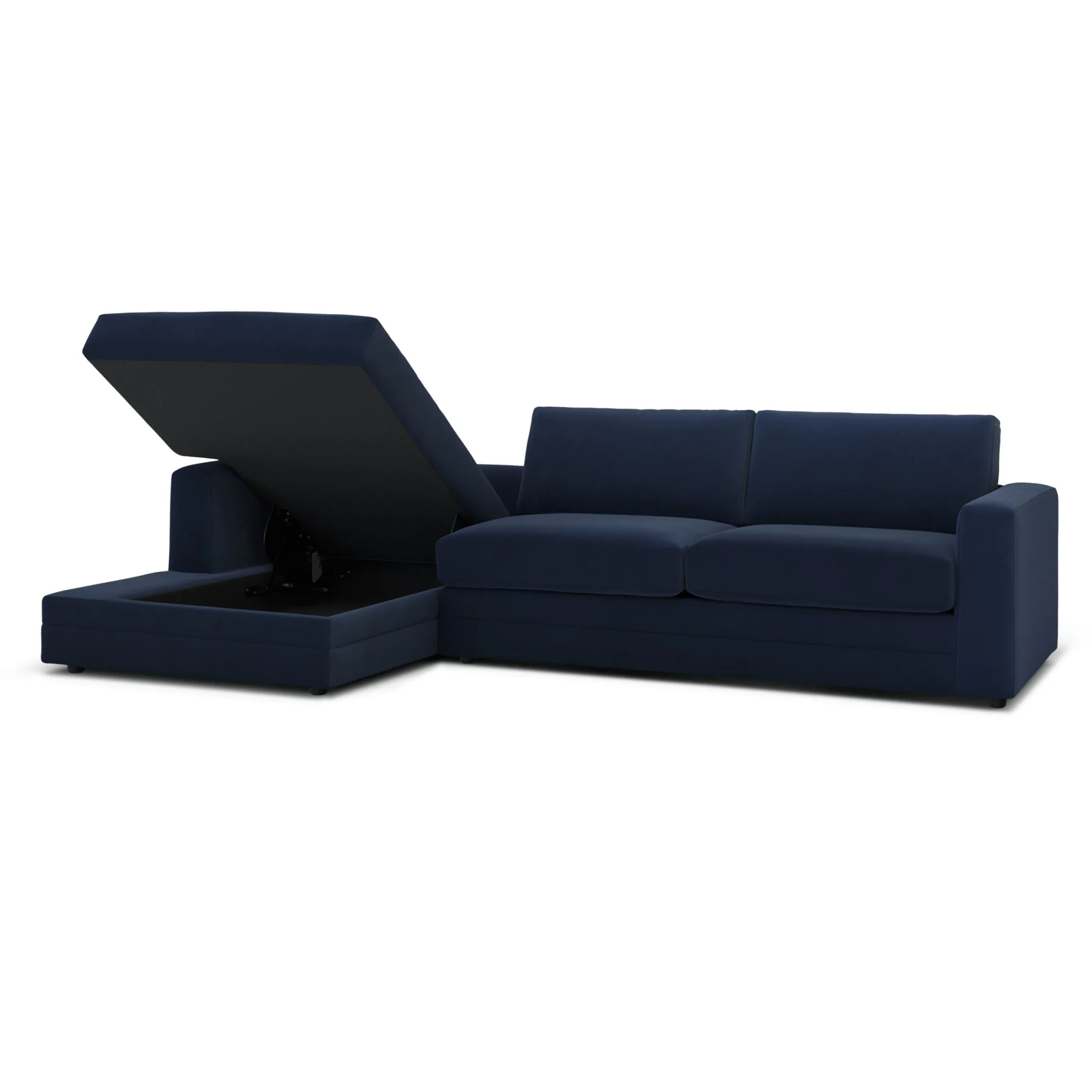 Riley 118_ Velvet Left Storage Sleeper Sectional - Hale Ink - Image 4