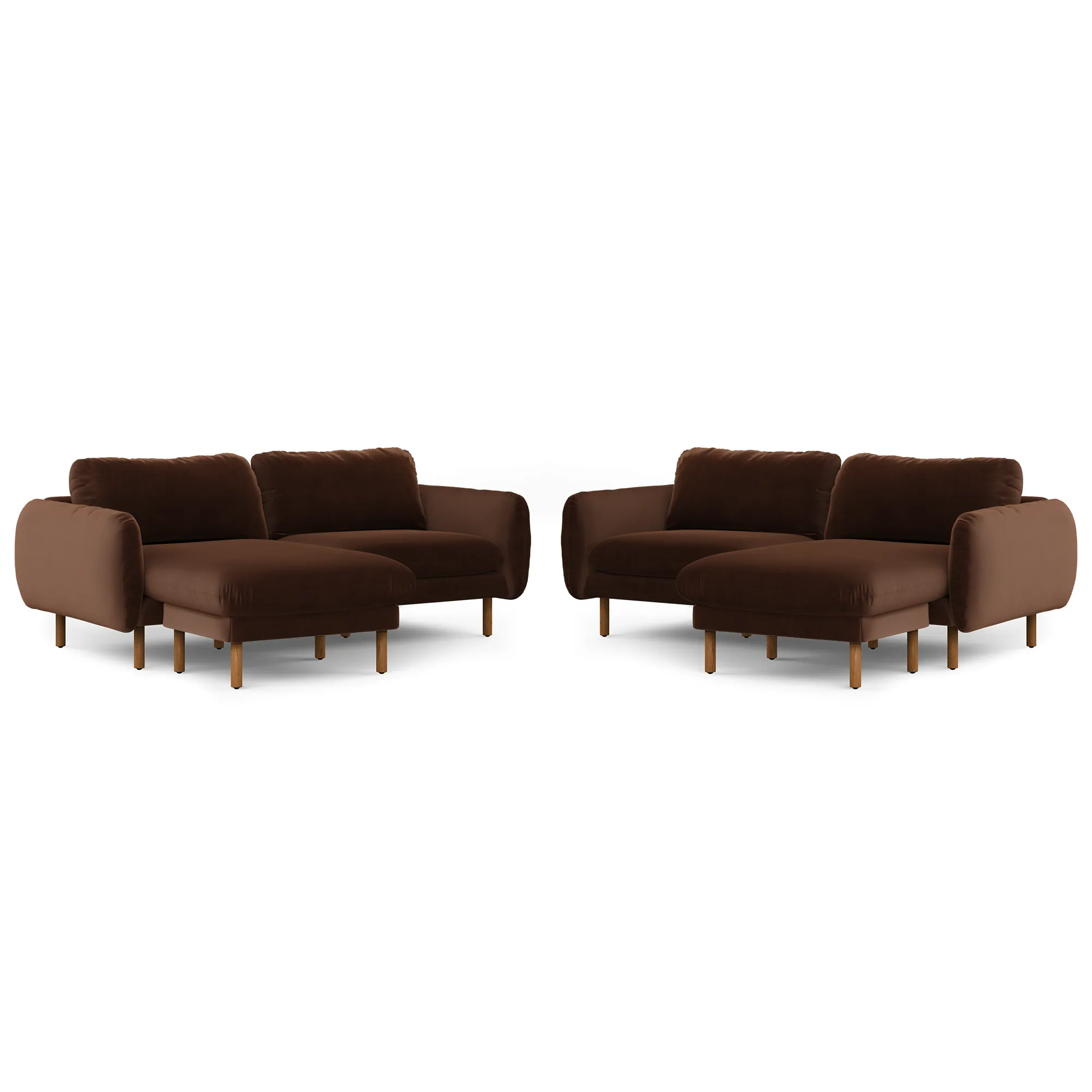 Sanders 85.5_ Velvet Reversible Sectional - Plush Pacific Brown - Image 7