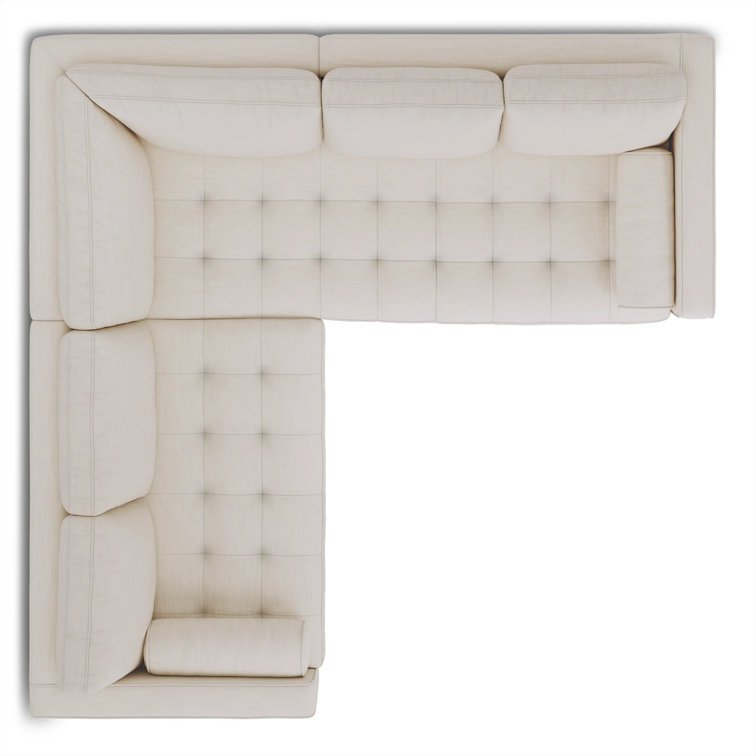 Sven 91_ Tufted Corner Sectional - Biscuit Cream - Image 7