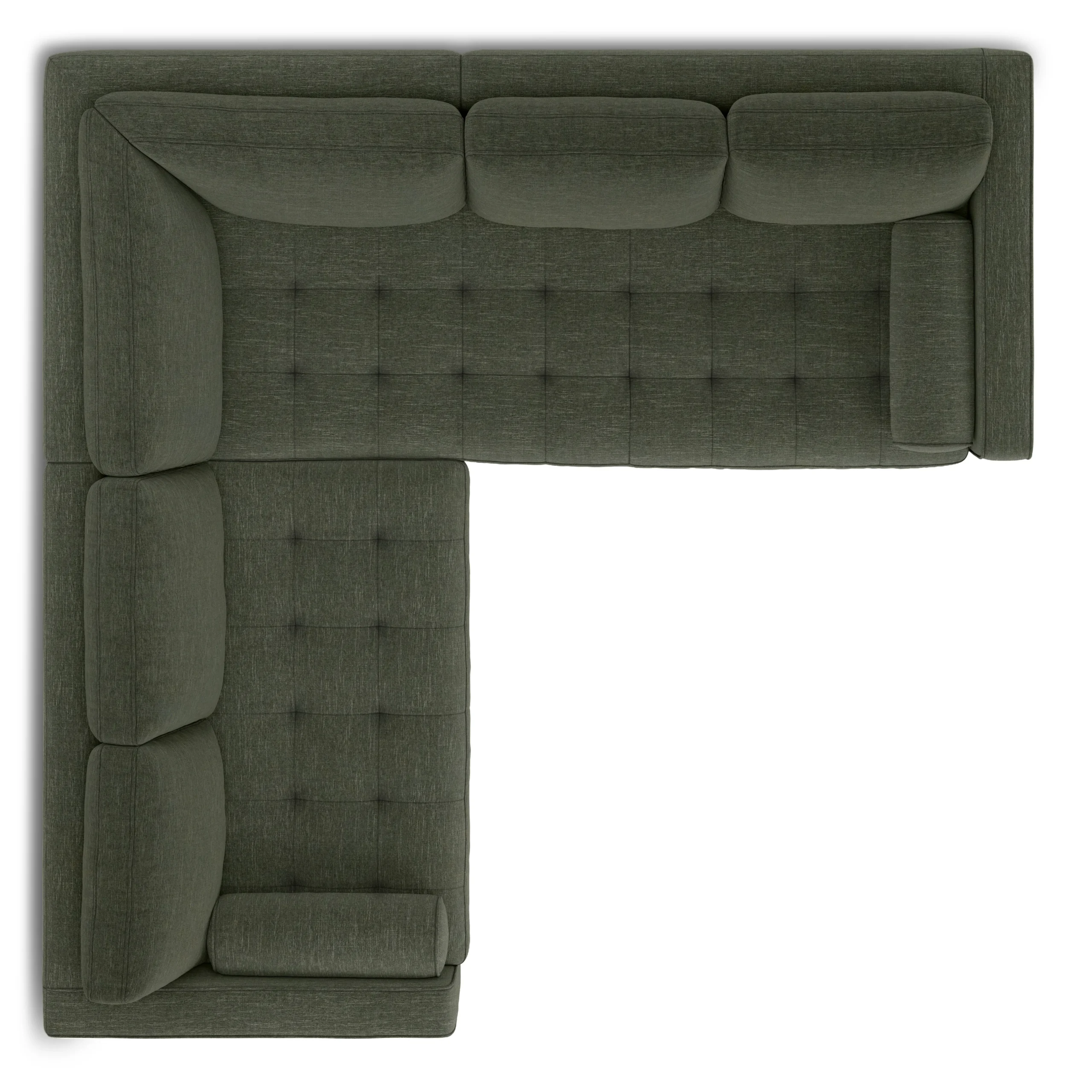 Sven 91_ Tufted Corner Sectional - Fir Green - Image 7
