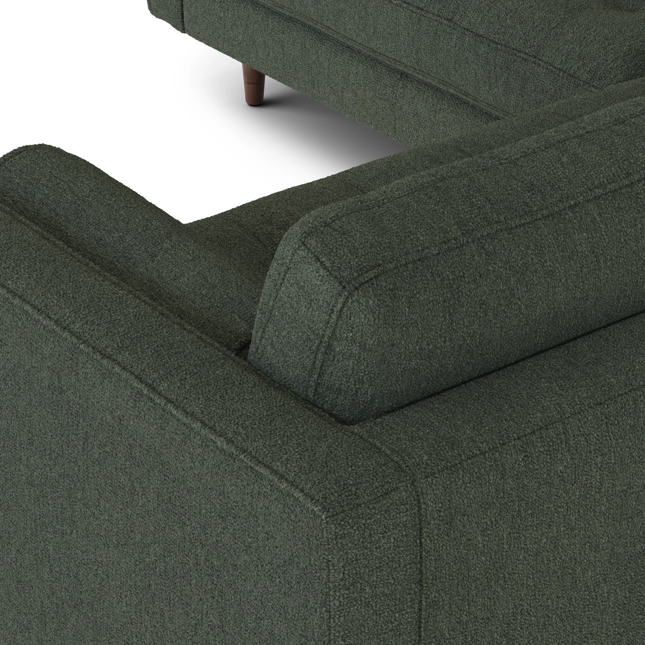 Sven 91_ Tufted Corner Sectional - Green Wool Bouclé - Image 7