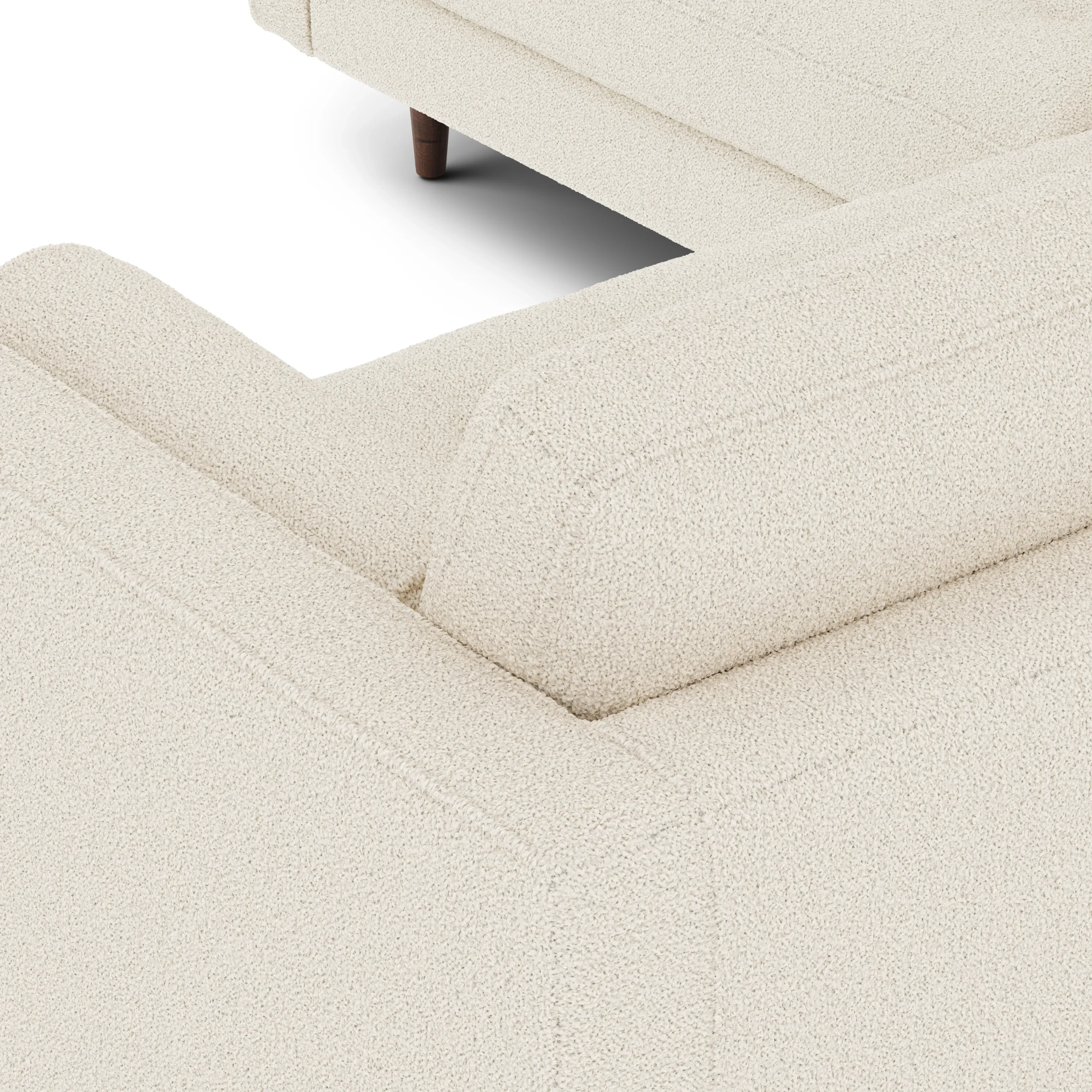 Sven 91_ Tufted Corner Sectional - Ivory Wool Bouclé - Image 7