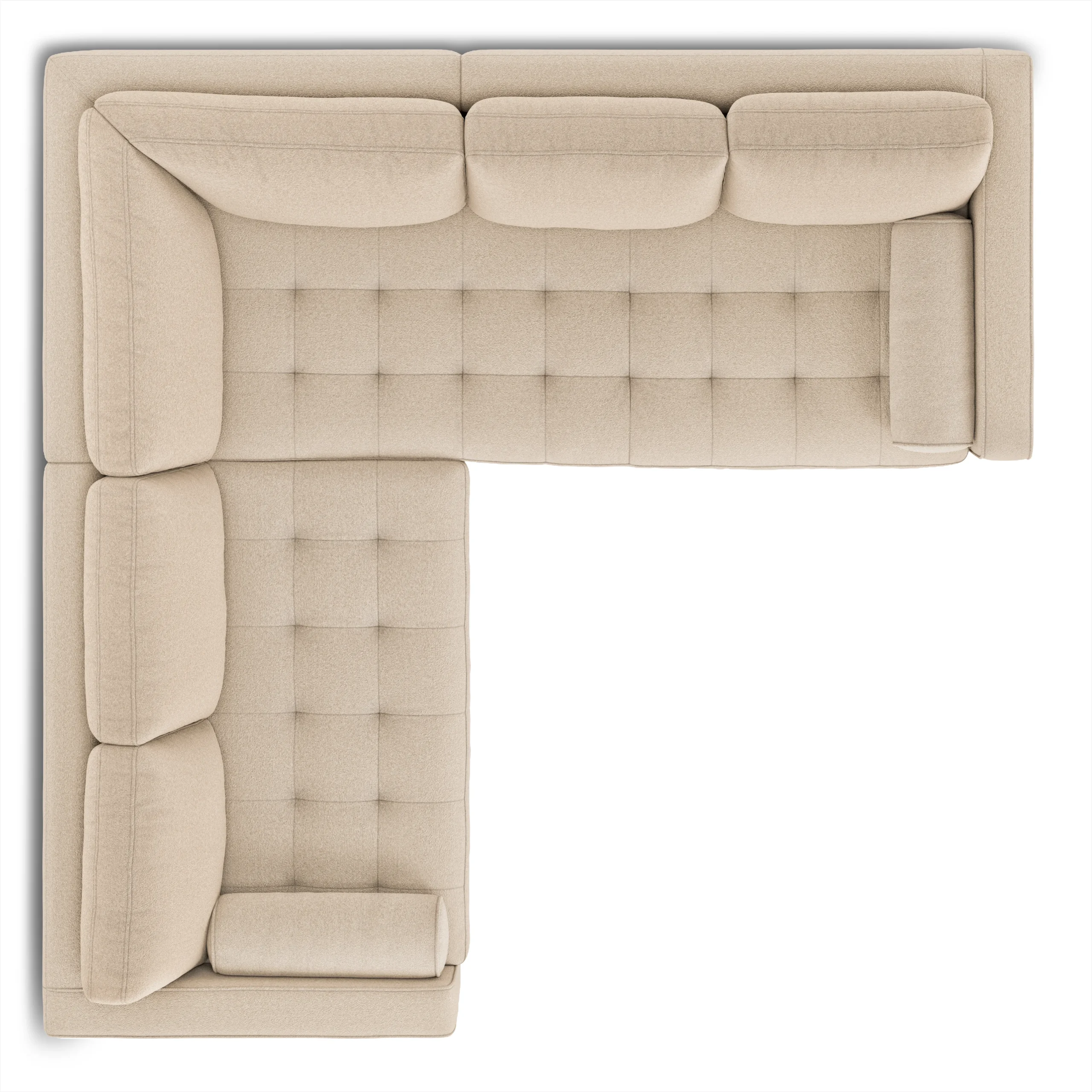 Sven 91_ Tufted Corner Sectional - Ratine Buff - Image 7