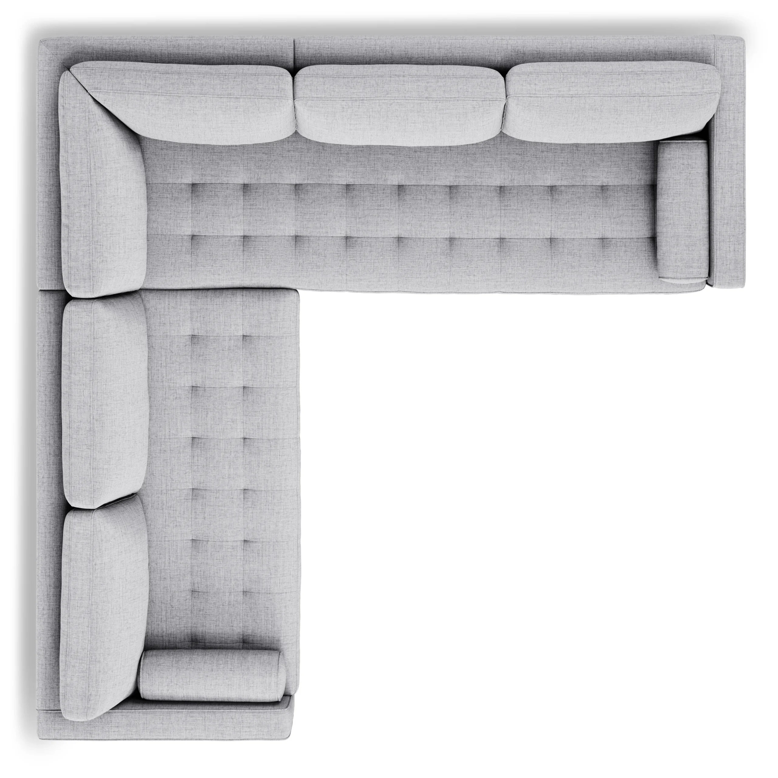Sven 91_ Tufted Corner Sectional - Stone Gray - Image 7
