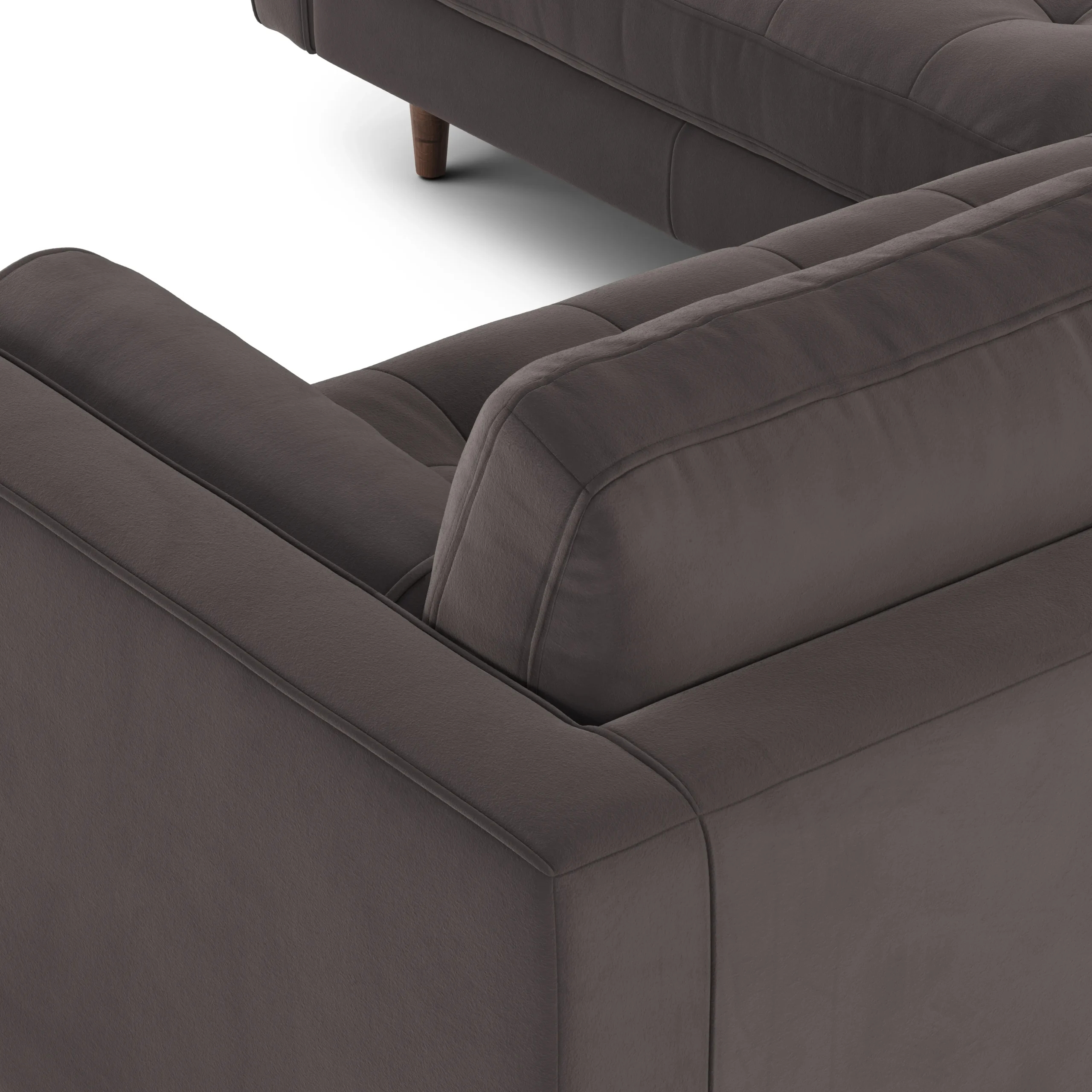 Sven 91_ Tufted Velvet Corner Sectional - Hale Warm Gray - Image 7