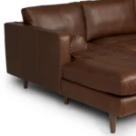 Sven 100_ Tufted Leather Left Sectional - Charme Chocolat