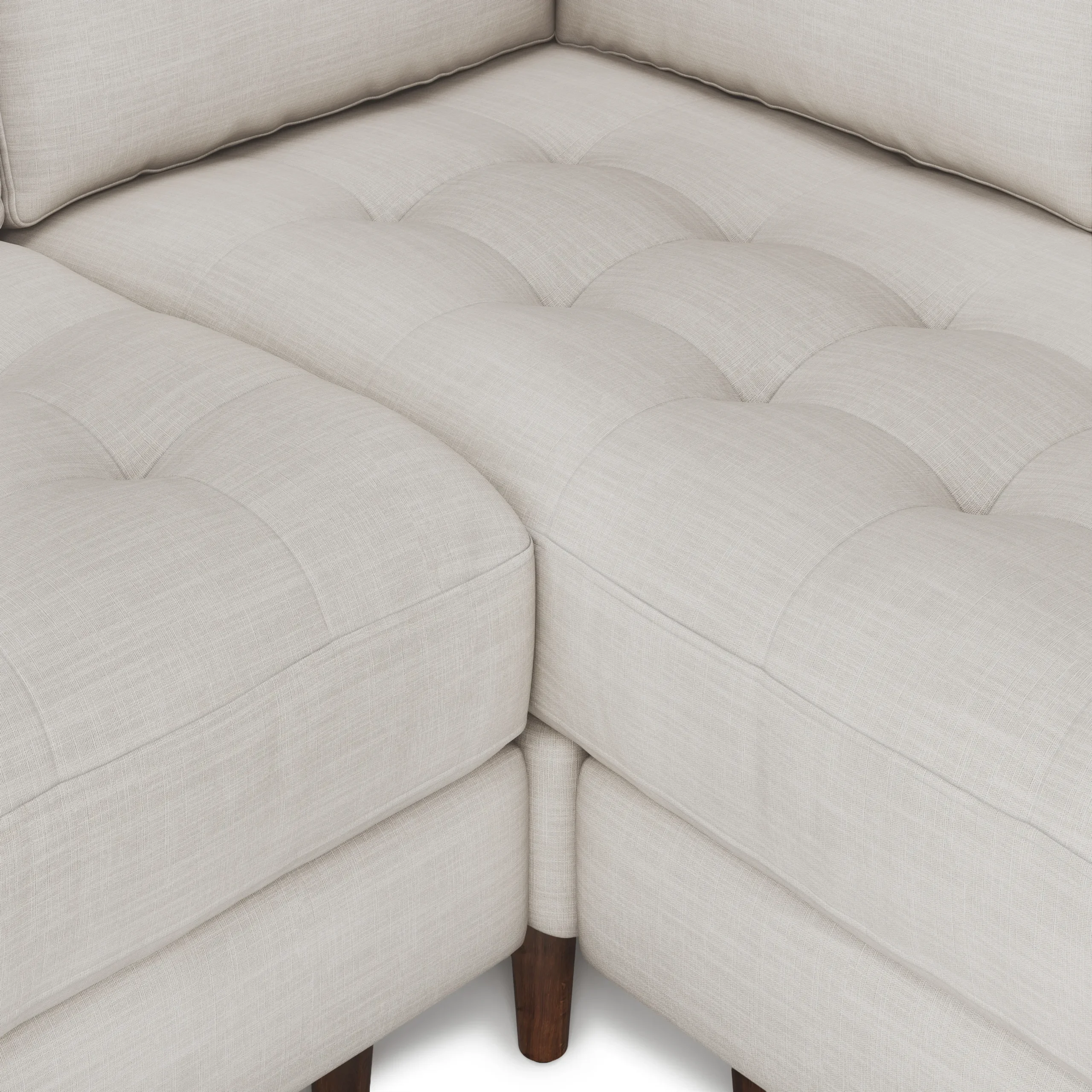 Sven 107_ Tufted Corner Sectional - Biscuit Cream - Image 8