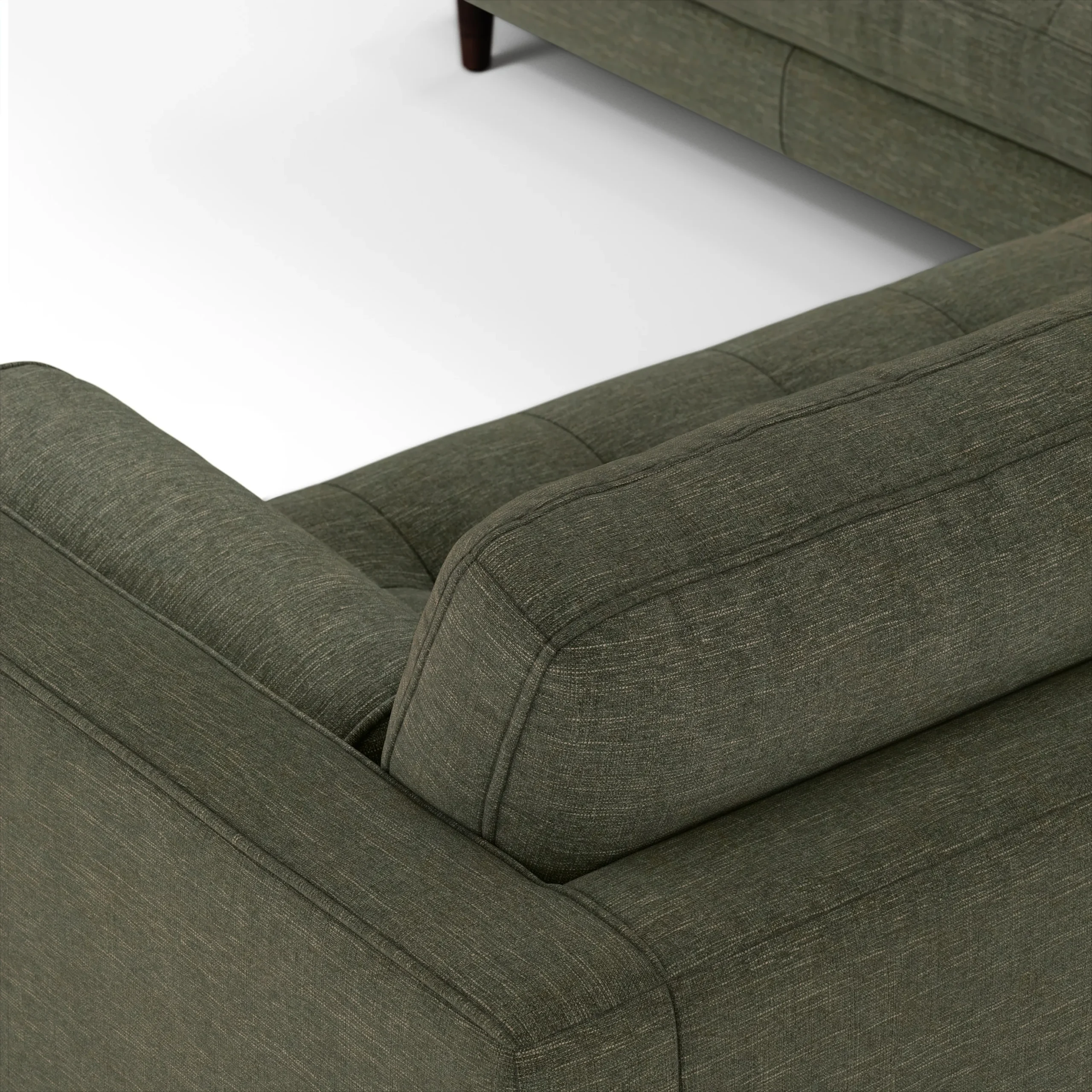 Sven 107_ Tufted Corner Sectional - Fir Green - Image 8