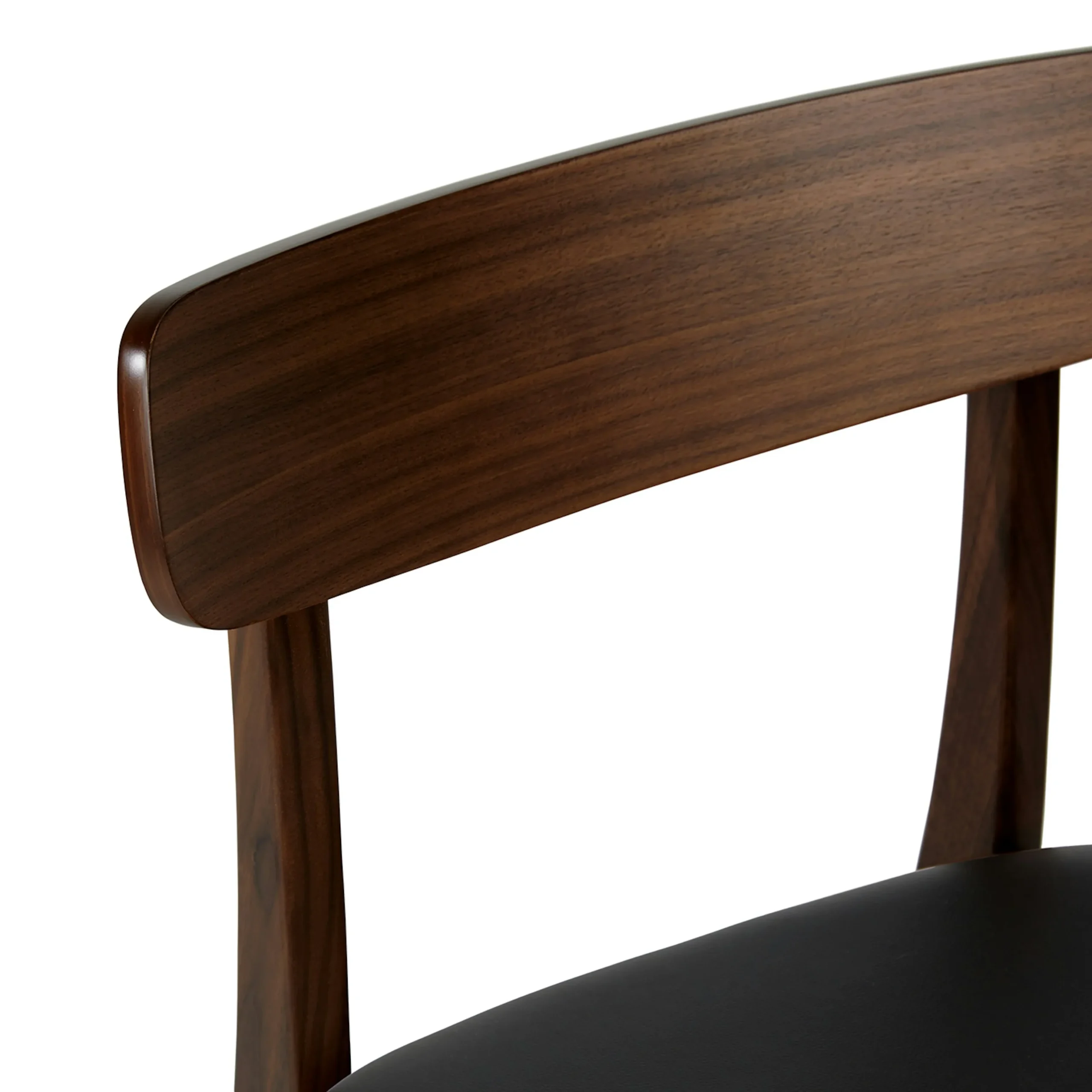 Ecole Leather Dining Chair - Walnut and Black - Image 8