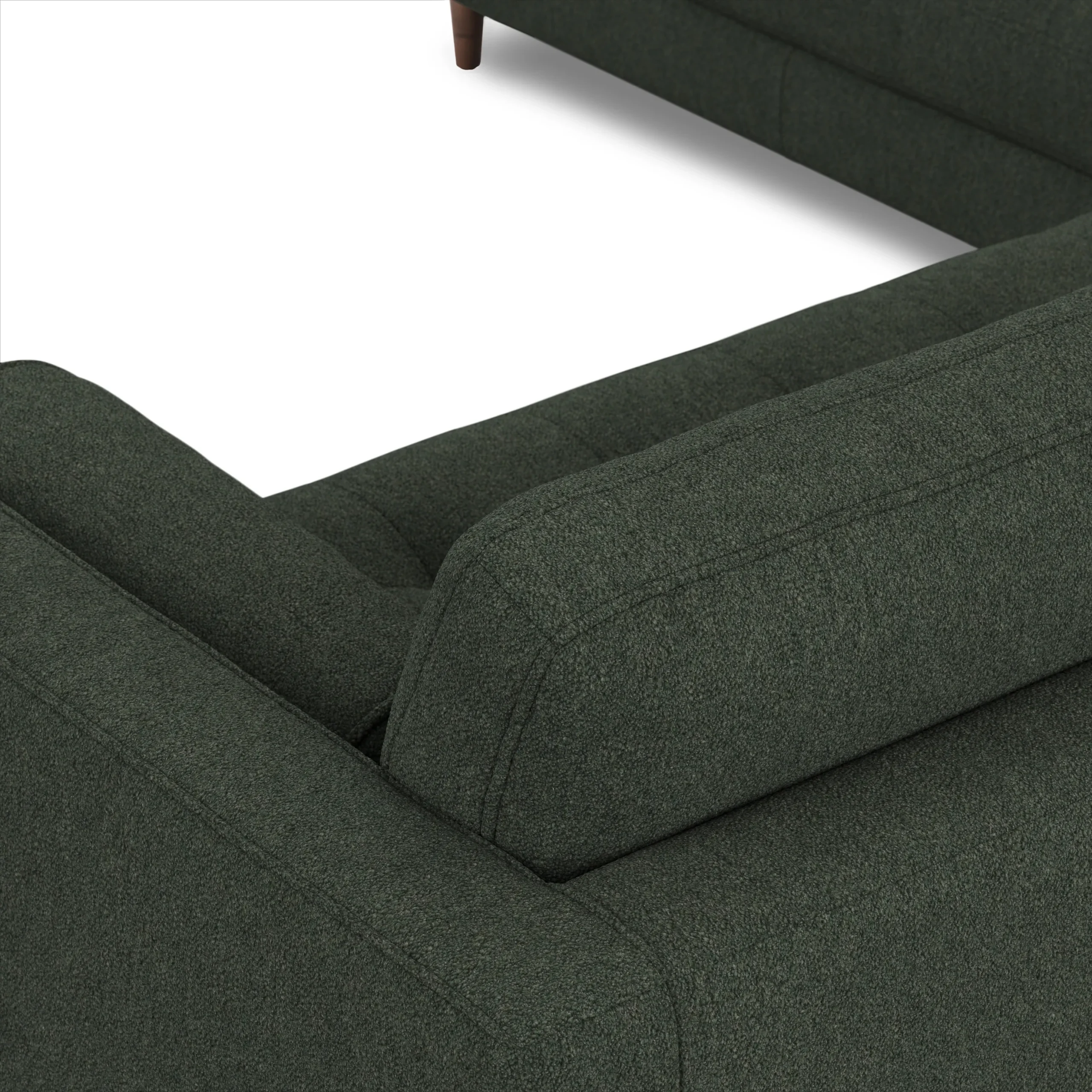 Sven 107_ Tufted Corner Sectional - Green Wool Bouclé - Image 8