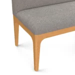 Armless Banquette - Natural Oak and Hestia Gray