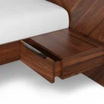Nera King Low Profile Bed with Nightstands Set - Walnut