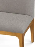 Armless Banquette - Smoked Oak and Hestia Gray