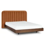 Rolph Queen Velvet Headboard - Plush Pacific Rust