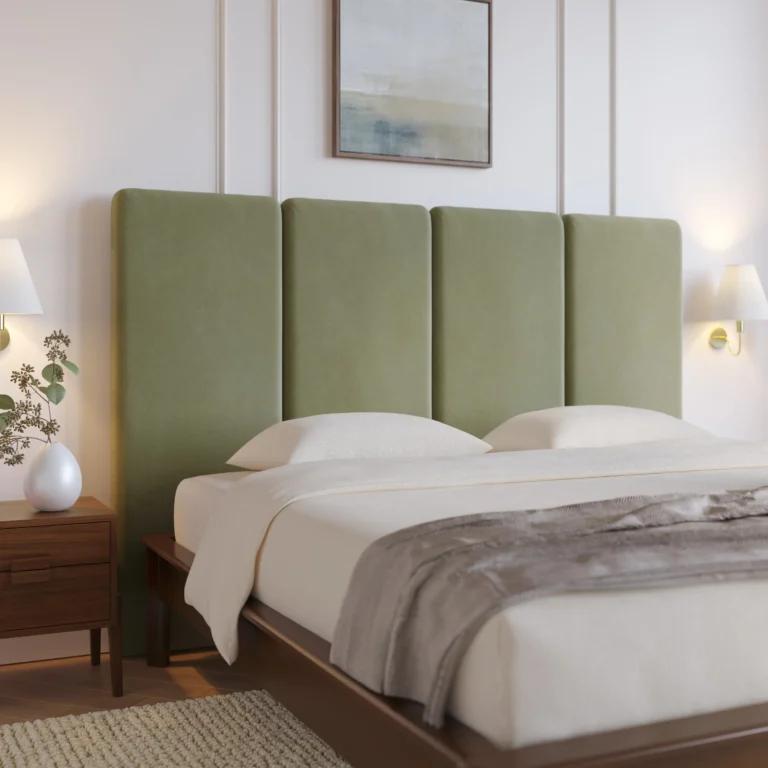 Noel King Velvet Headboard - Plush Pacific Sage