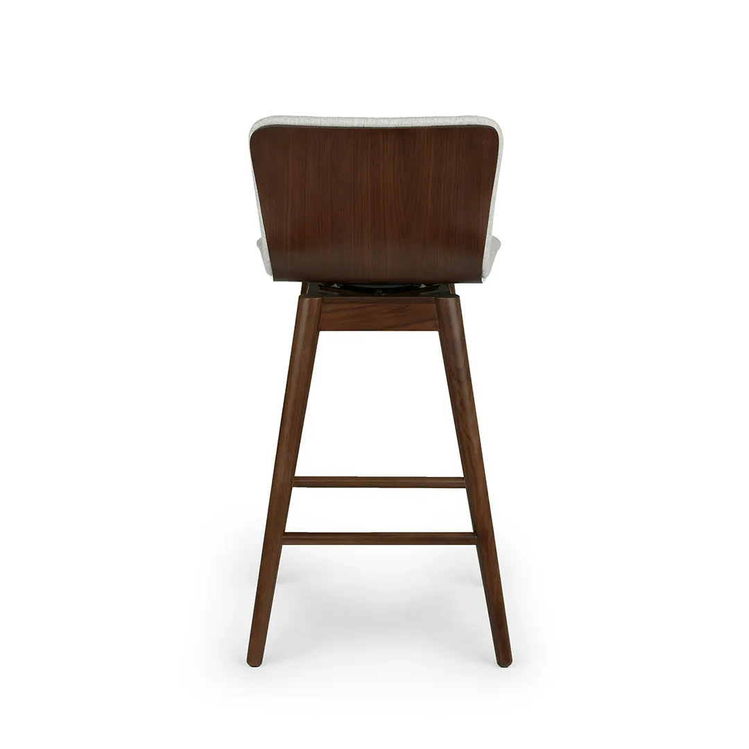 Sede Swivel Counter Stool - Walnut and Mist Gray - Image 8
