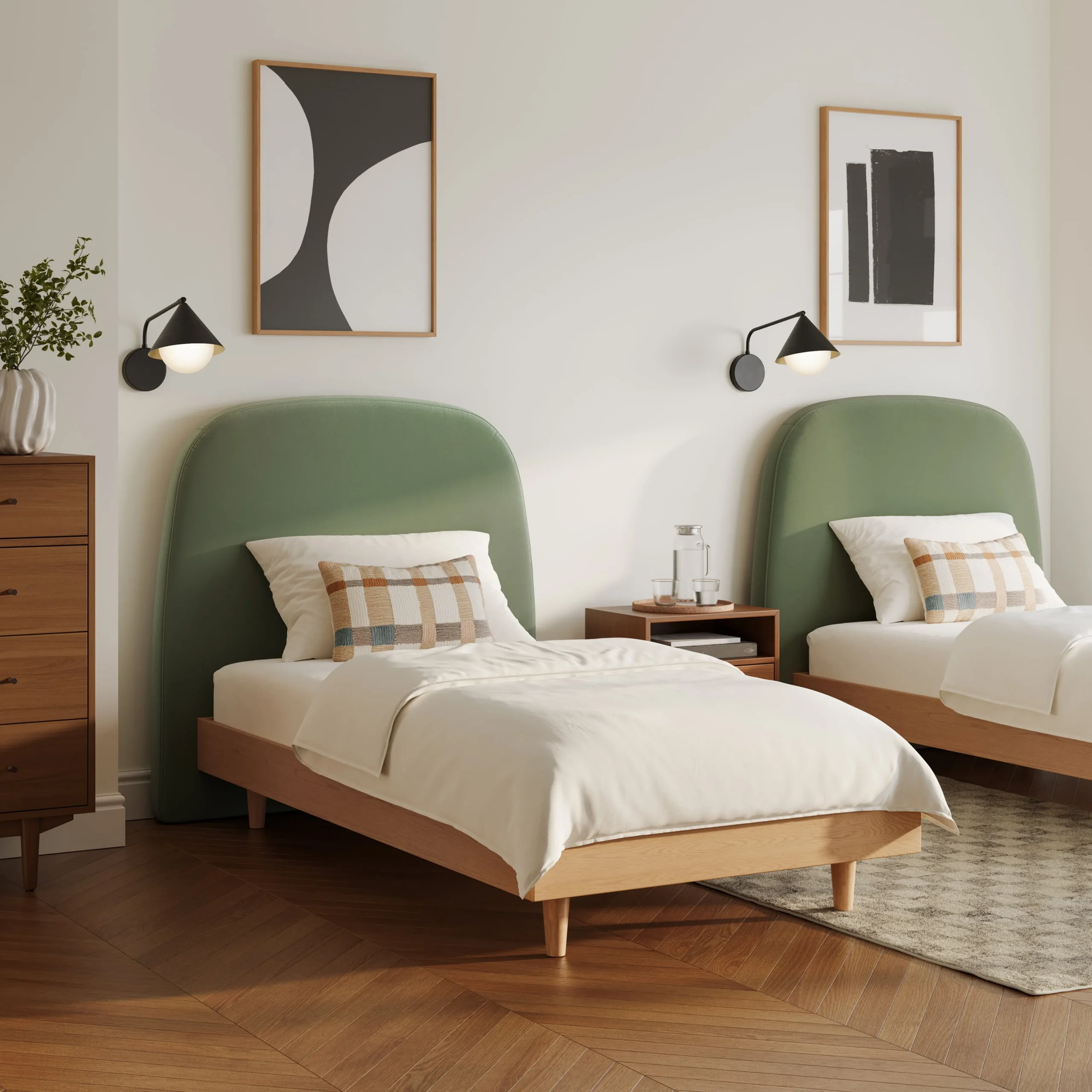 Kaleo Twin Velvet Headboard - Plush Pacific Sage - Image 8