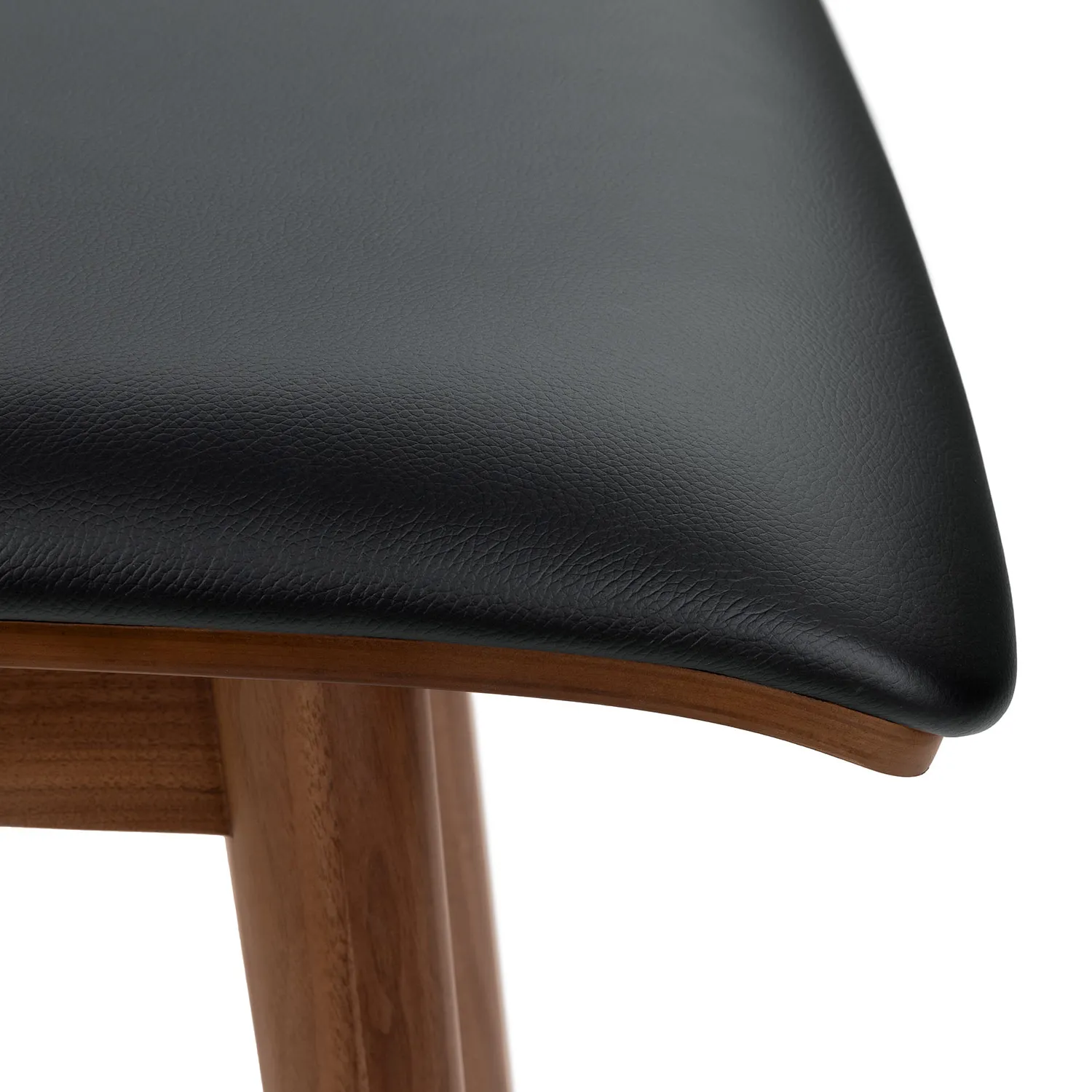 Sede Leather Swivel Bar Stool - Walnut and Black - Image 8