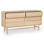 Lenia 6-Drawer Double Dresser - White Oak
