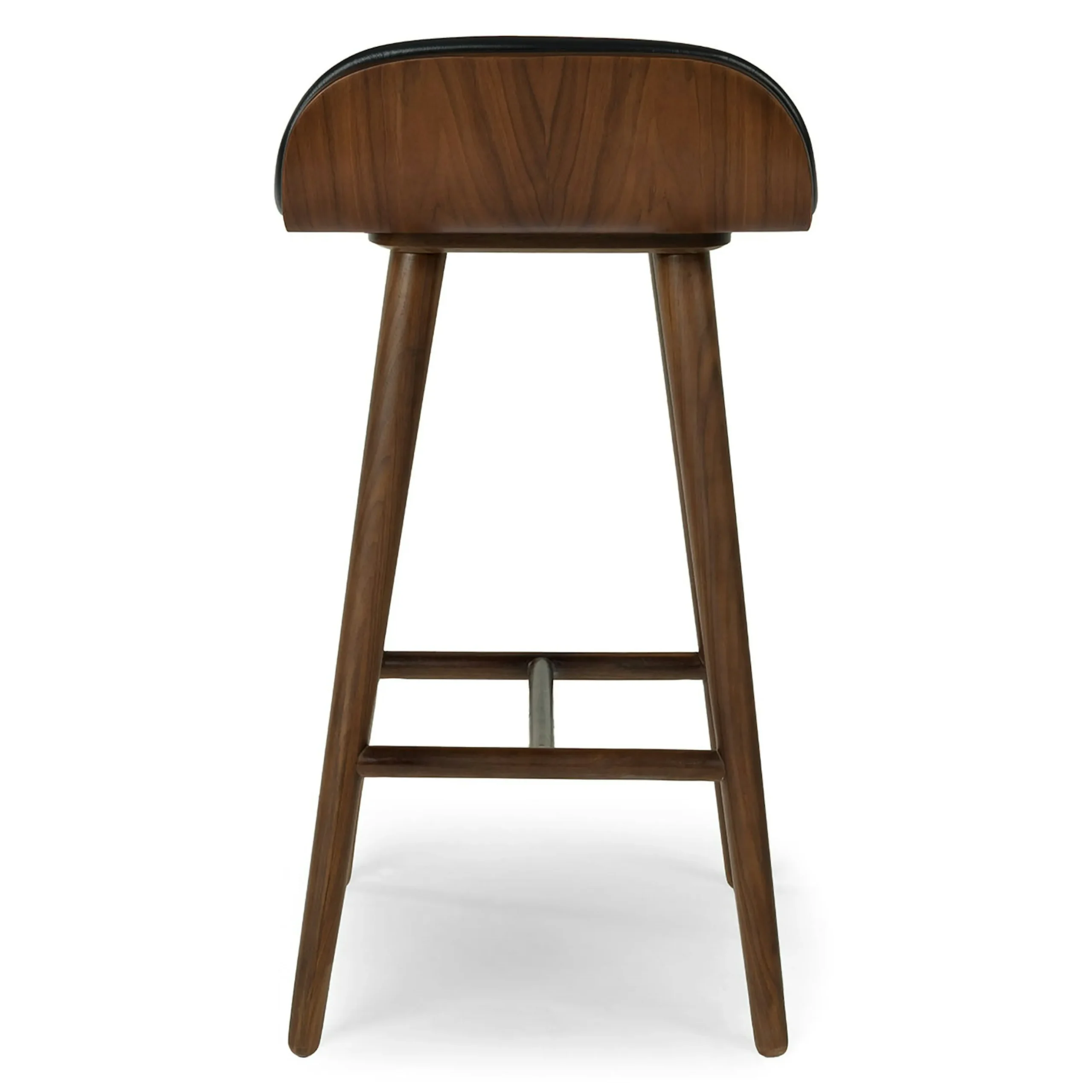 Sede Leather Counter Stool - Walnut and Black - Image 8