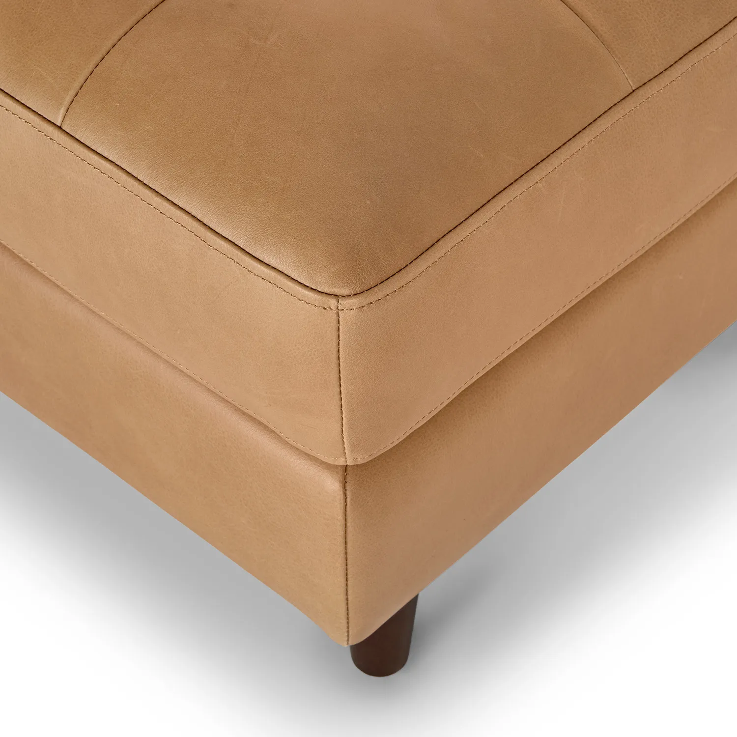 Sven 56_ Tufted Leather Bench - Charme Tan - Image 8