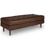 Sven 56_ Tufted Leather Bench - Charme Chocolat