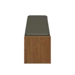 Cassie 56_ Leather Bench - Smoked Oak and Charme Green