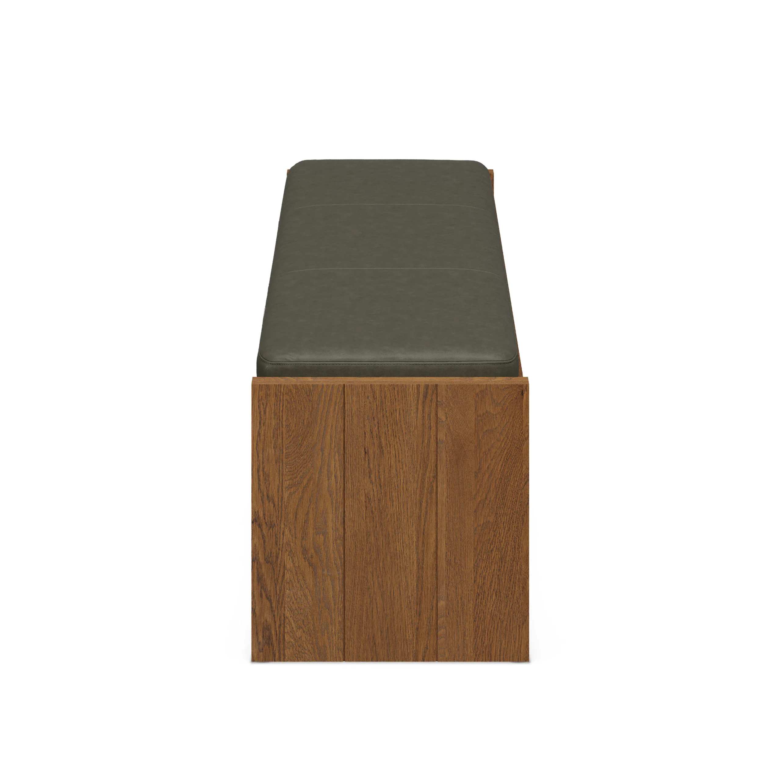 Cassie 56_ Leather Bench - Smoked Oak and Charme Green - Image 8