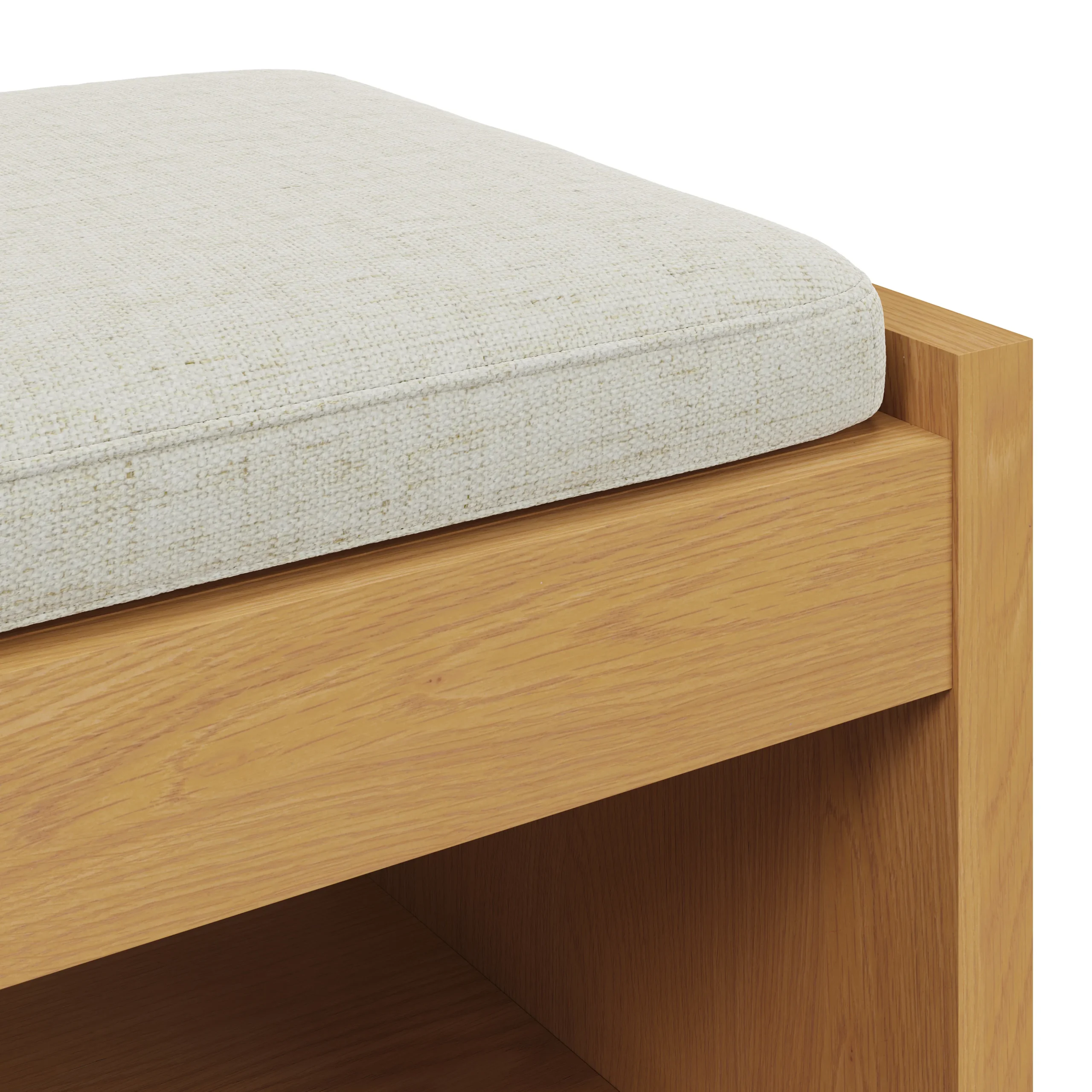 Cassie 56_ Bench - Natural Oak and Ivory Chenille - Image 8