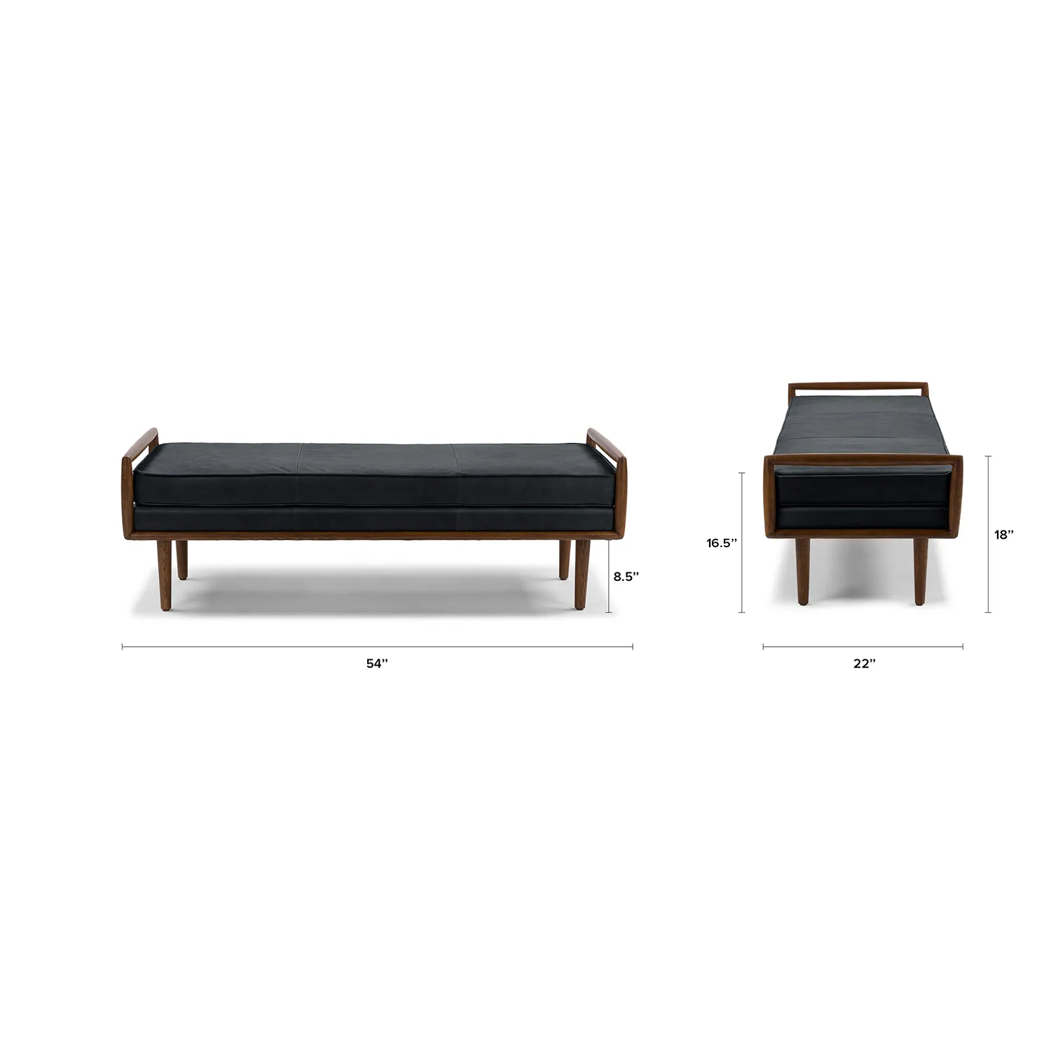 Ansa 54_ Leather Bench - Charme Black - Image 8