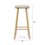 Nurmi Counter Stool - White Oak and Ivory Wool Bouclé