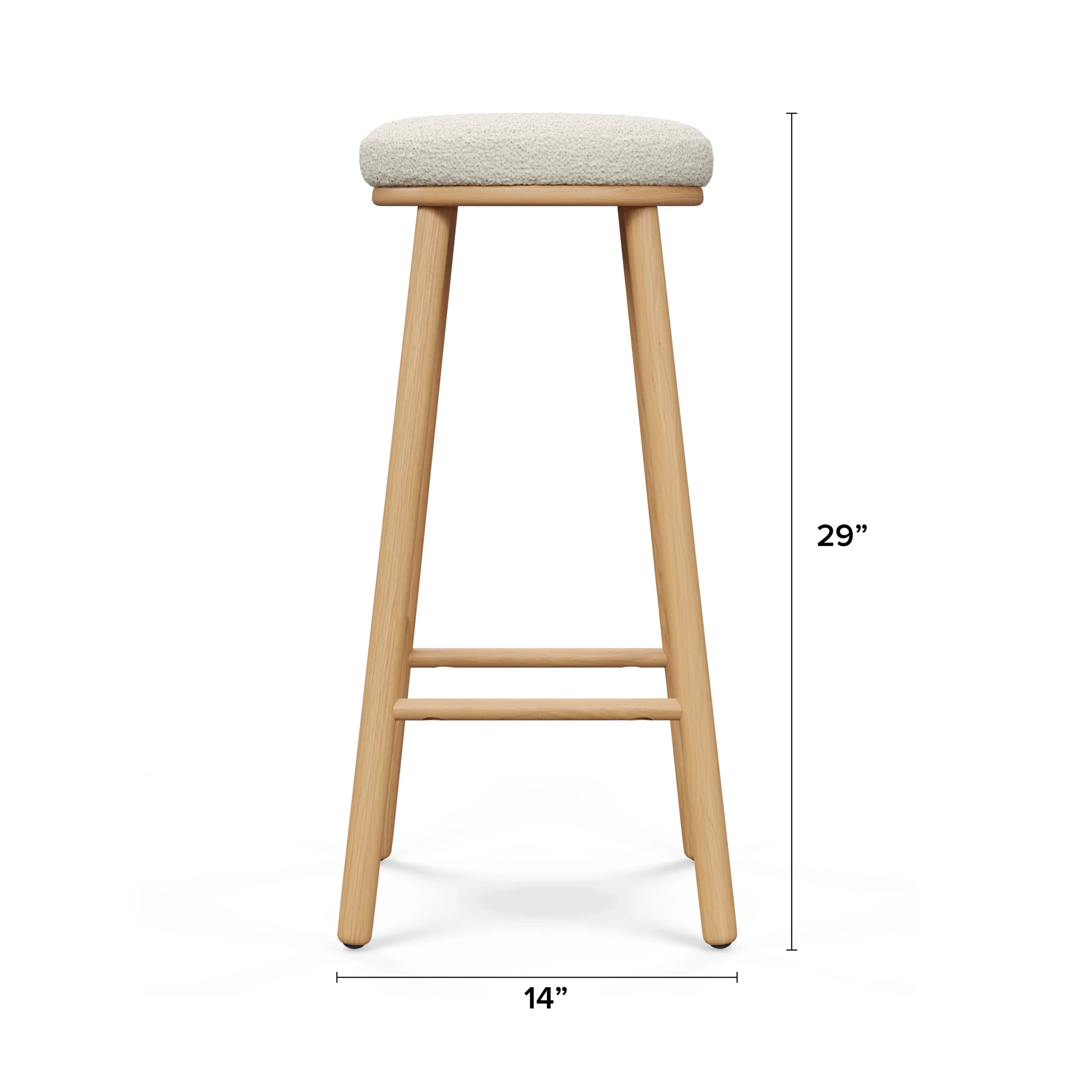 Nurmi Counter Stool - White Oak and Ivory Wool Bouclé - Image 8