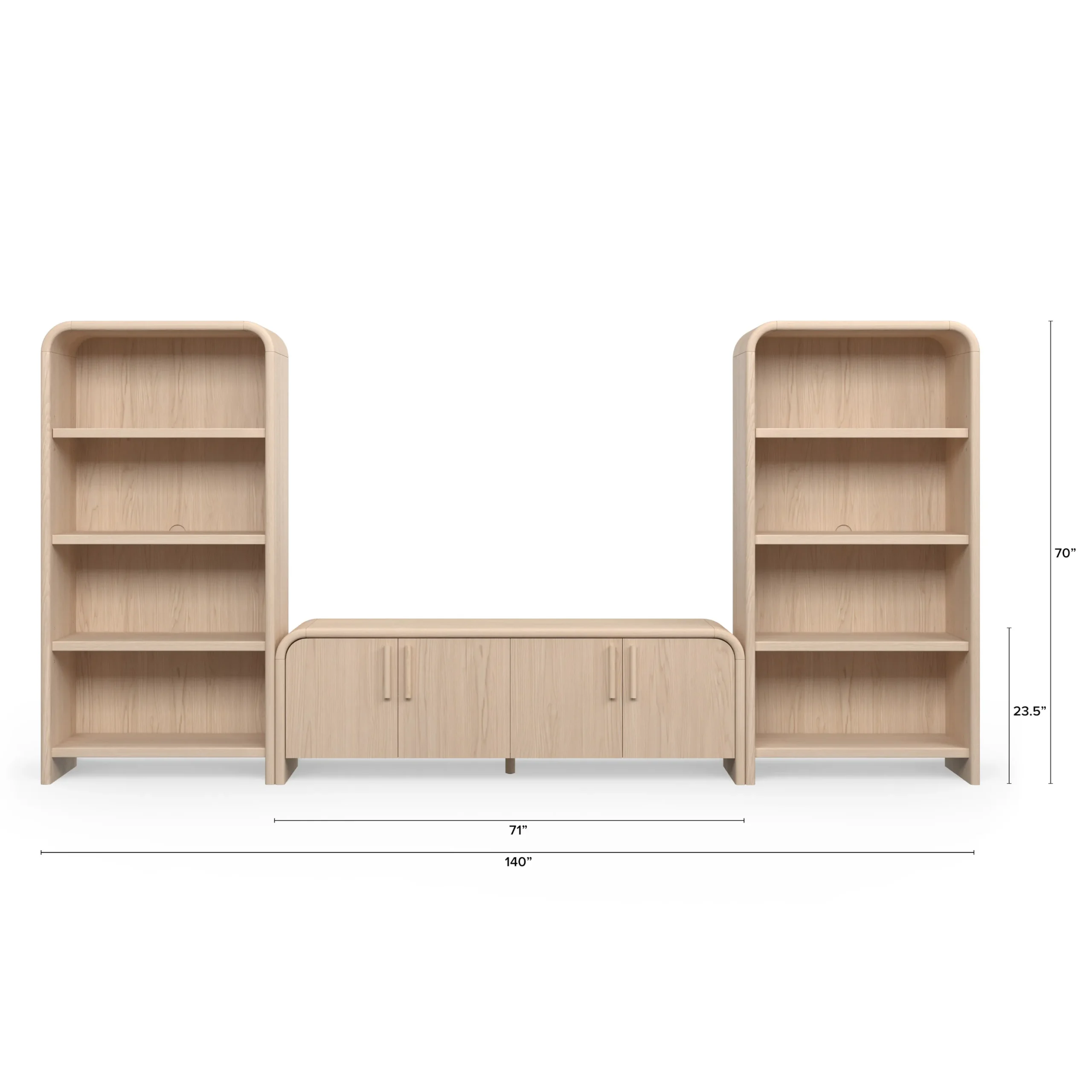 Faydra 140_ Media Storage Set - Natural Ash - Image 6