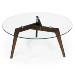 Clarus 31.5_ Glass Coffee Table - Walnut