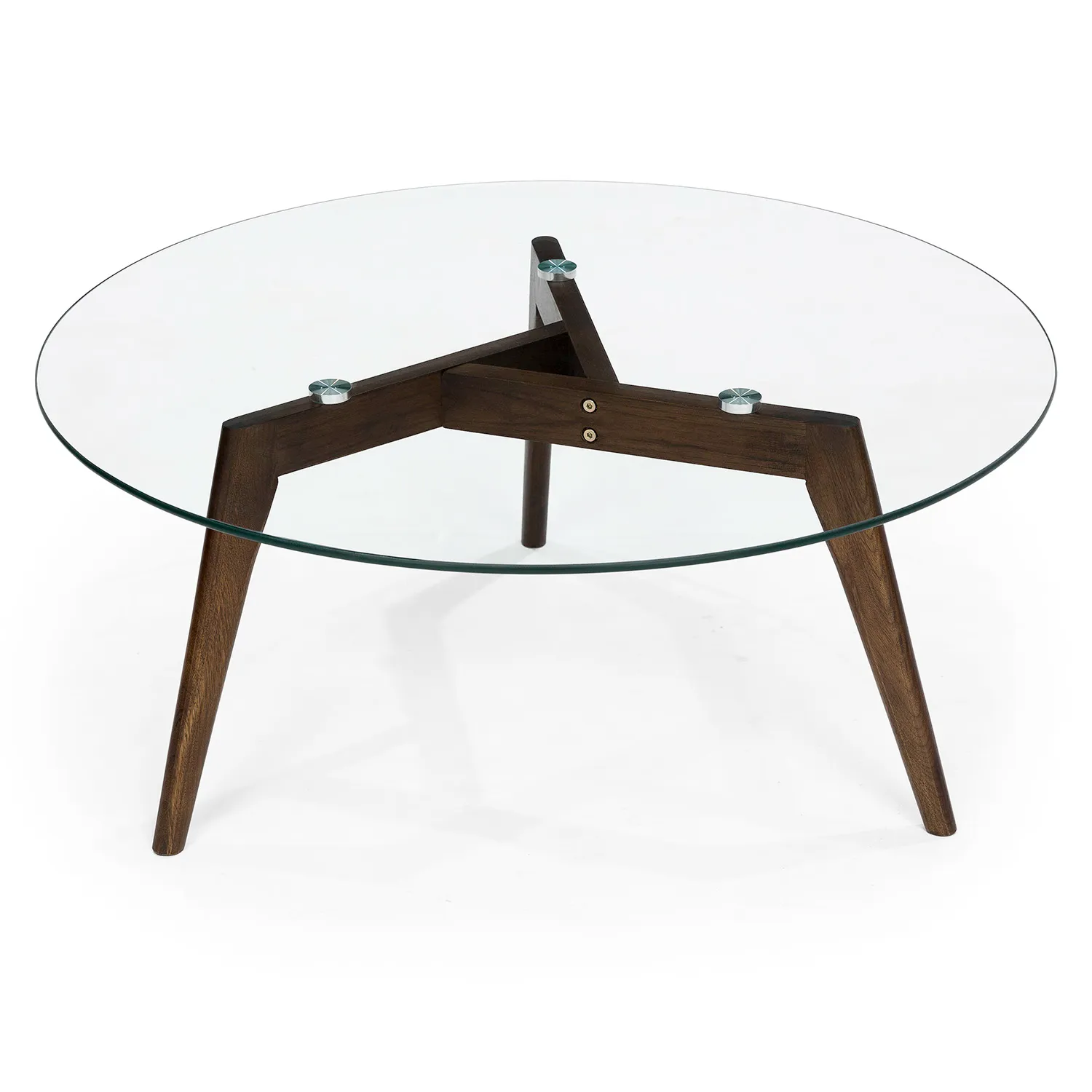 Clarus 31.5_ Glass Coffee Table - Walnut - Image 3