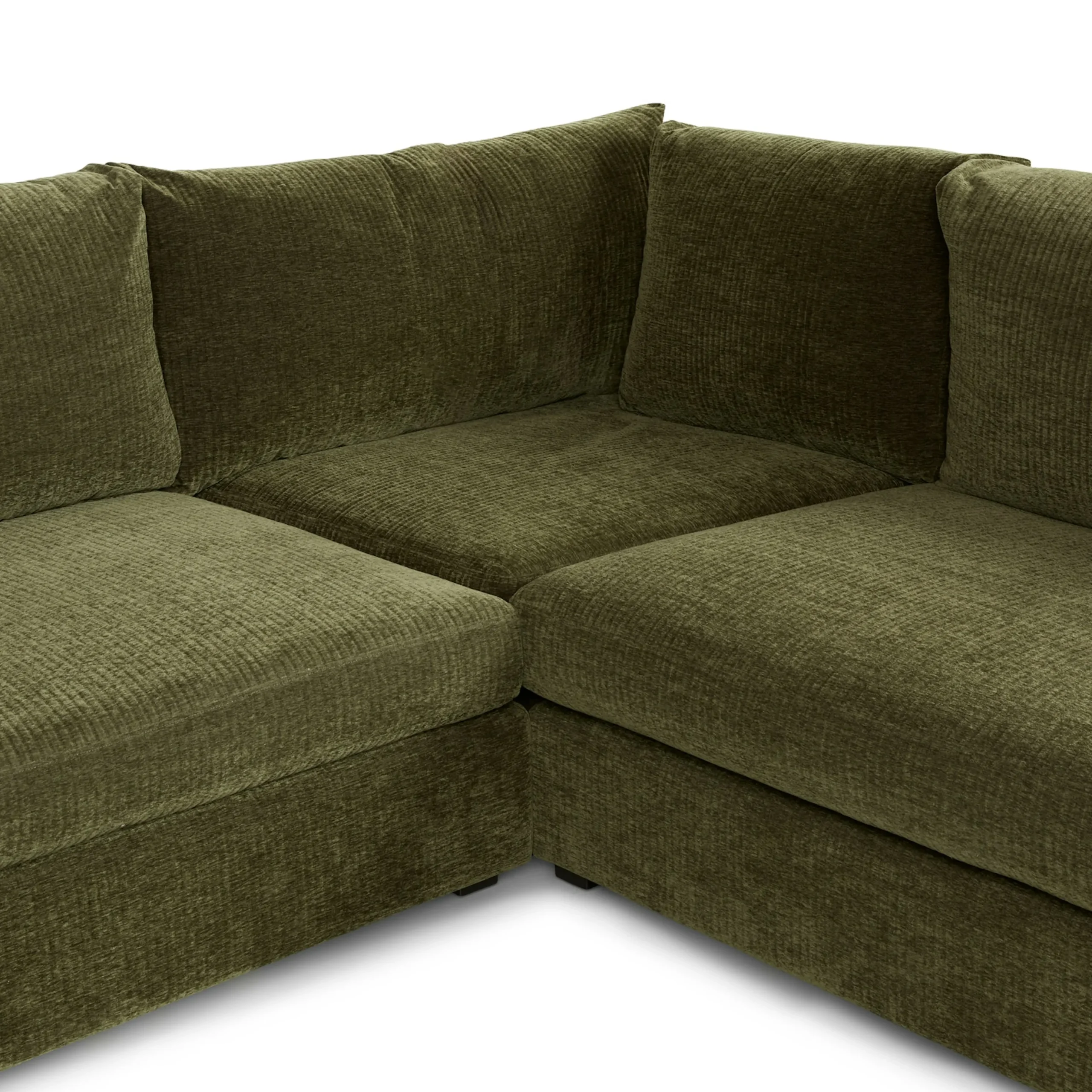Beta 133.5_ Left Modular Conversational Sectional - Cypress Green - Image 8