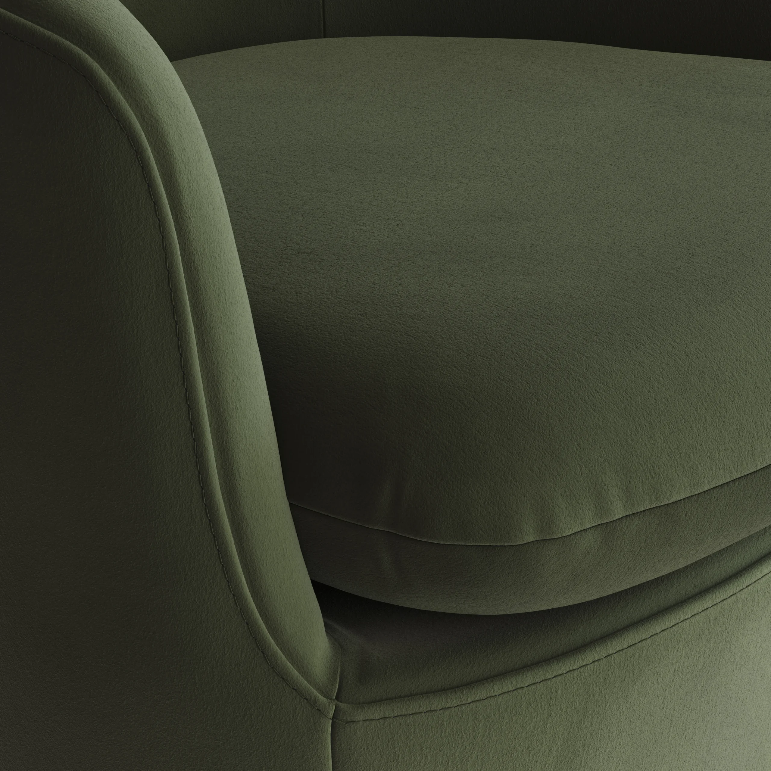 Turoy 32.5_ Velvet Swivel Lounge Chair - Hale Fir Green - Image 3