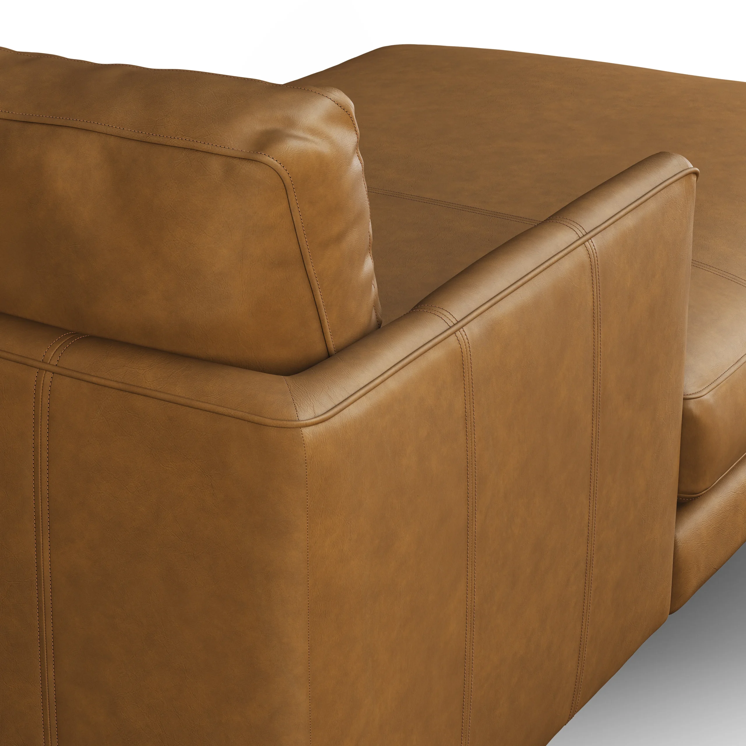 Burrard 112_ Leather Left Sectional - Bella Caramel - Image 8