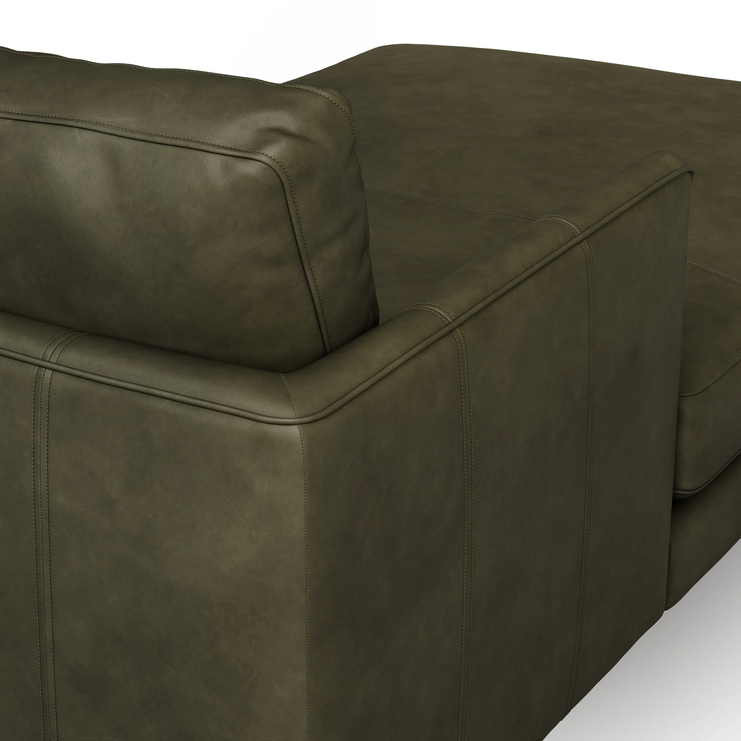Burrard 112_ Leather Left Sectional - Charme Green - Image 8
