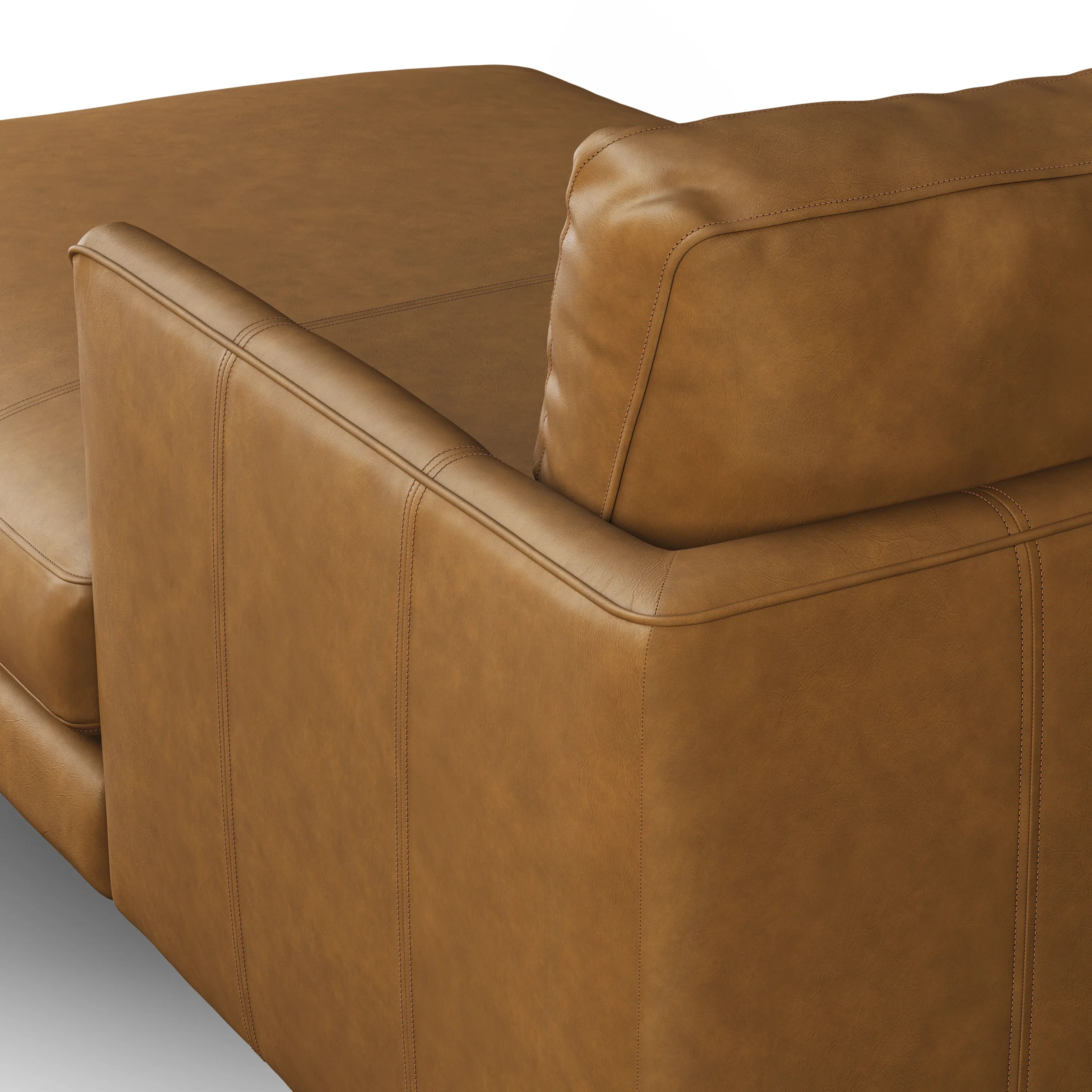 Burrard 112_ Leather Right Sectional - Bella Caramel - Image 8