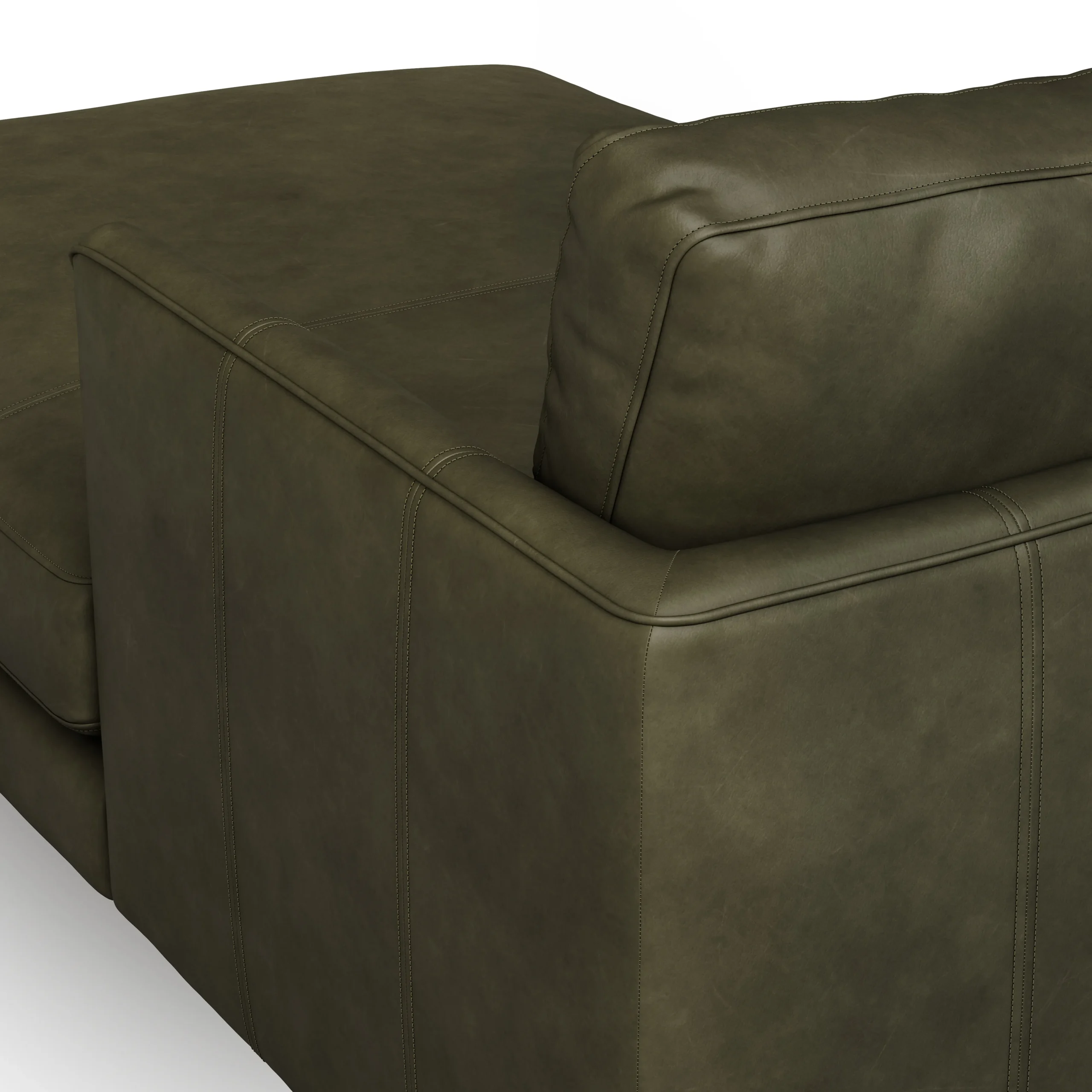 Burrard 112_ Leather Right Sectional - Charme Green - Image 8