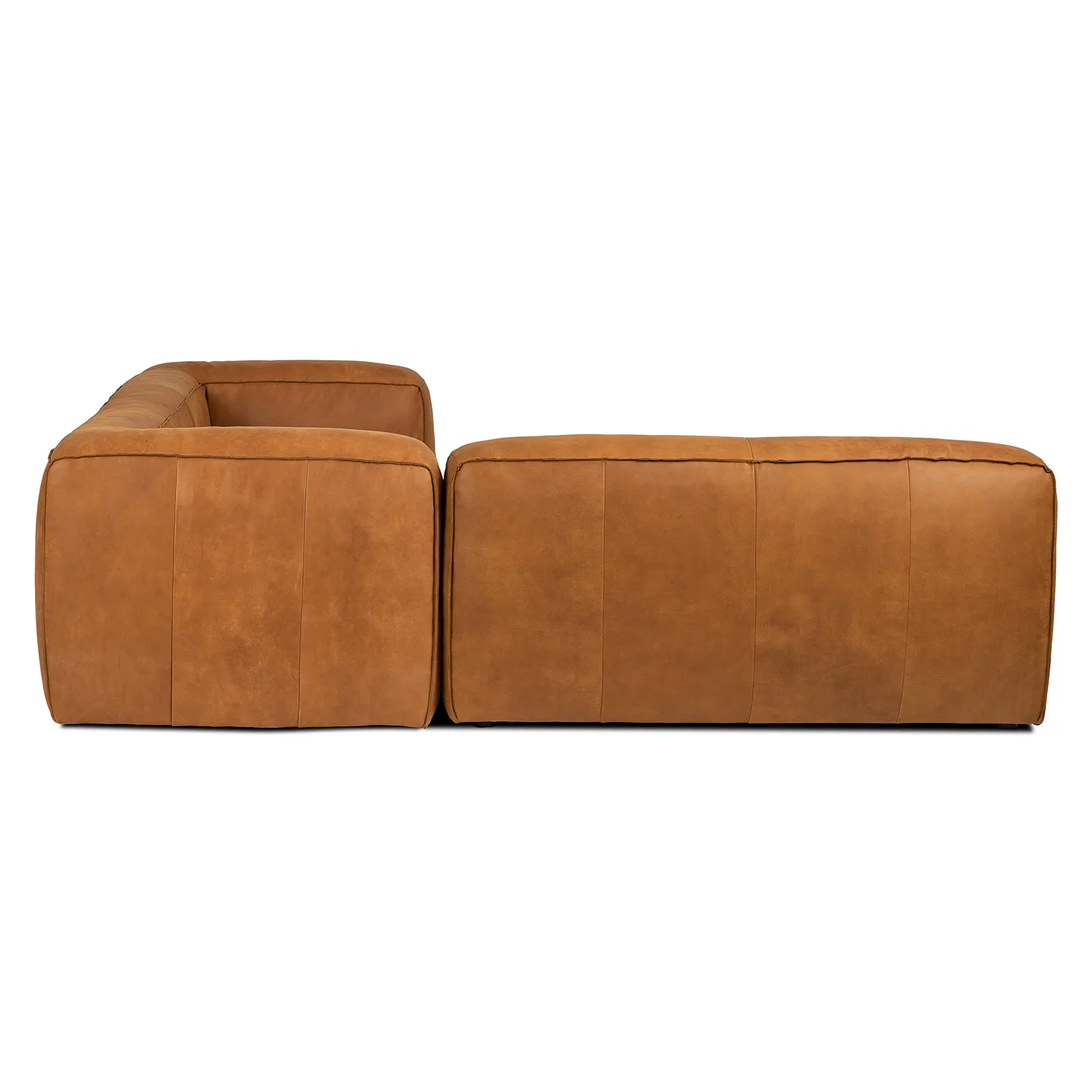 Cigar 94.5_ Leather Reversible Sectional - Rawhide Tan - Image 8